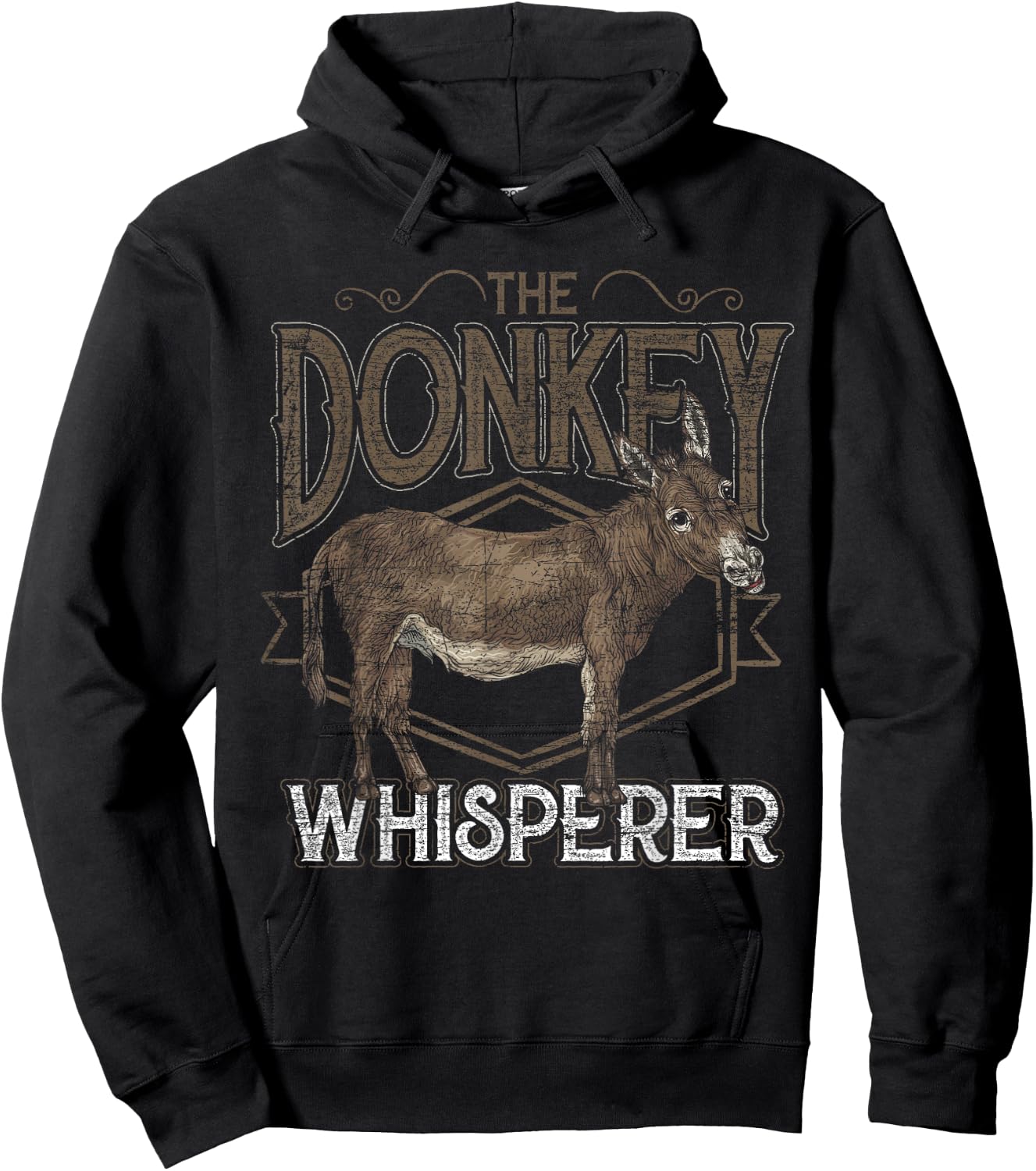 Farm Animal The Donkey Whisperer Farmer Gift Donkey Hoodie - Hoodie | Black
