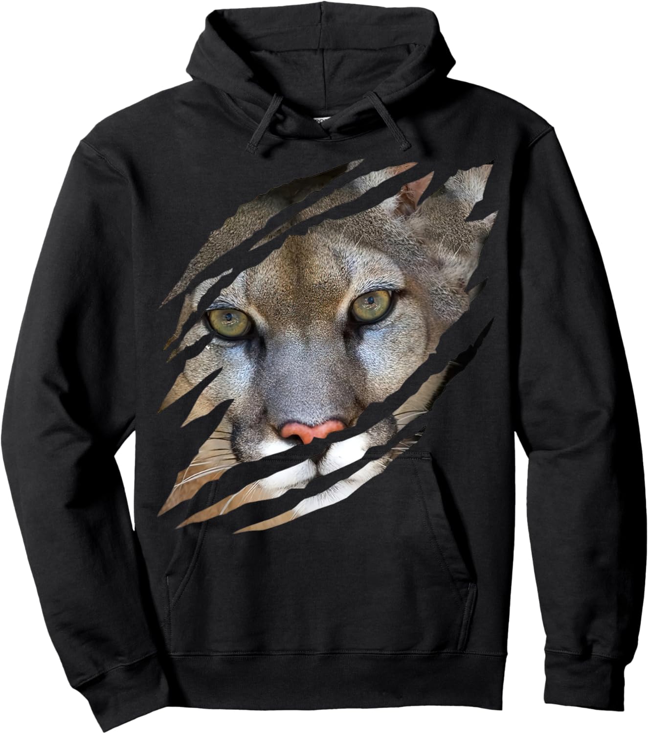 Cougar Face Cougar Claw Marks Wild Animals Lover Hoodie - Hoodie | Black