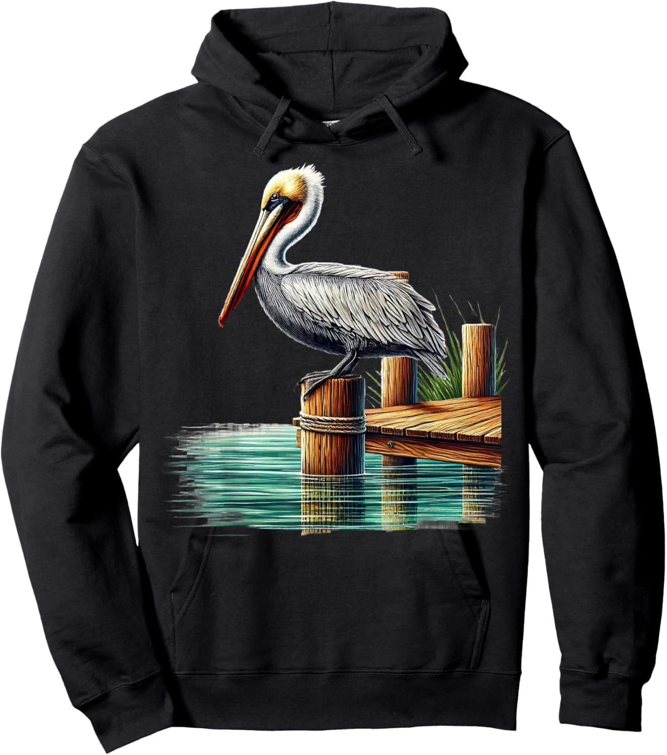 Unique Brown Pelican Piling Design for Pelican Lover Hoodie - Hoodie | Black