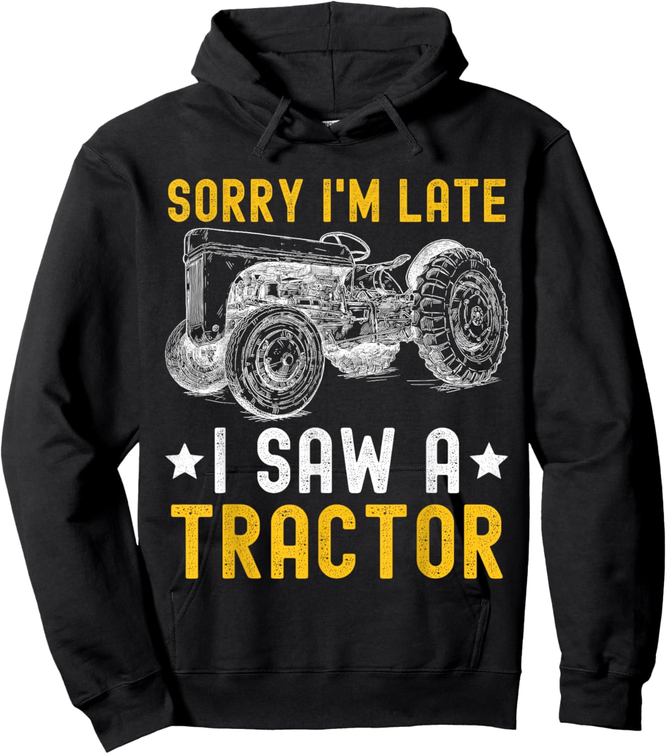 Sorry I'm Late I Saw A Tractor Funny Tractor Owner Farm Boys Hoodie - Hoodie | Black