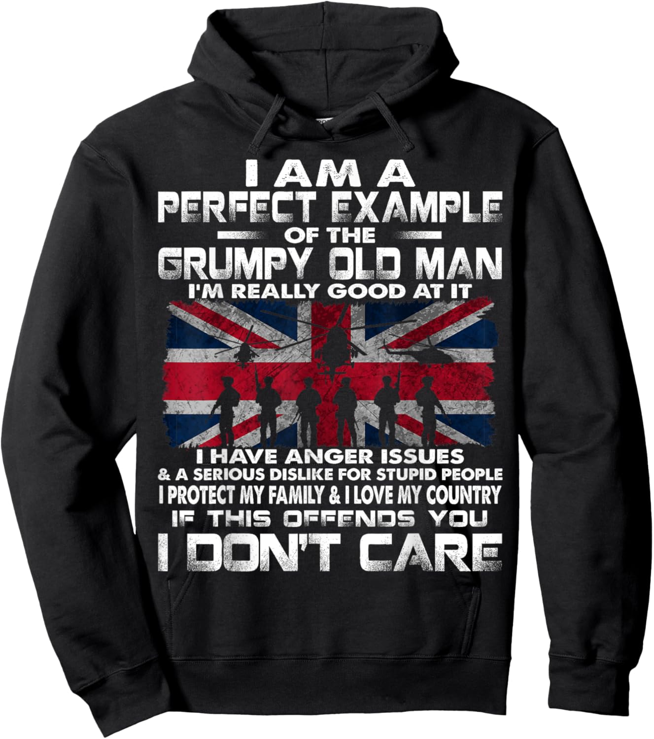British Army Veteran Soldier Flag UK Armed Forces Hoodie - Hoodie | Black