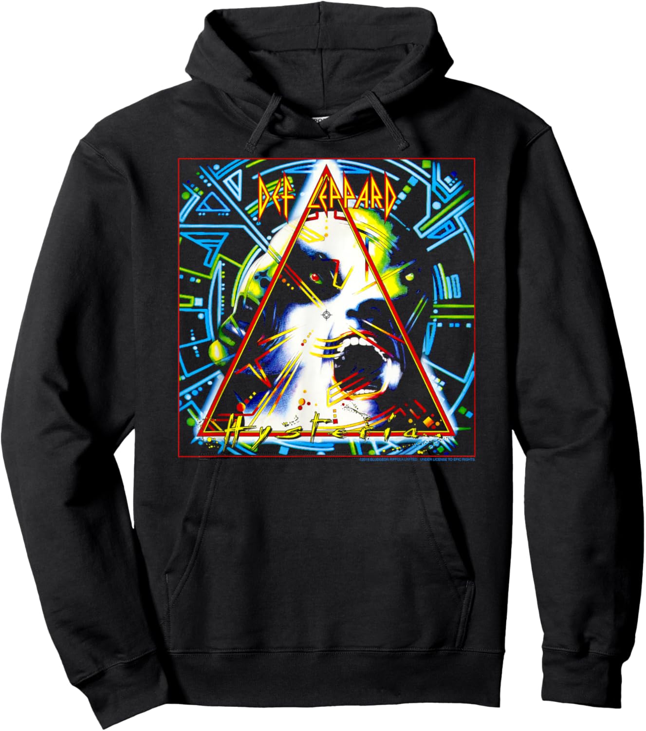 Def Leppard Hysteria - Black, Men's Small, Classic Fit, Short Sleeve, , Graphic, T Back, Cotton Blend, Music Events, , Vacation Hoodie - Hoodie | Black