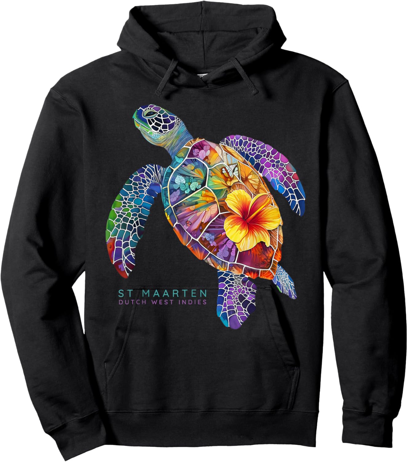 St. Maarten Sea Turtle Dutch West Indies St. Martin Vacation Hoodie - Hoodie | Black