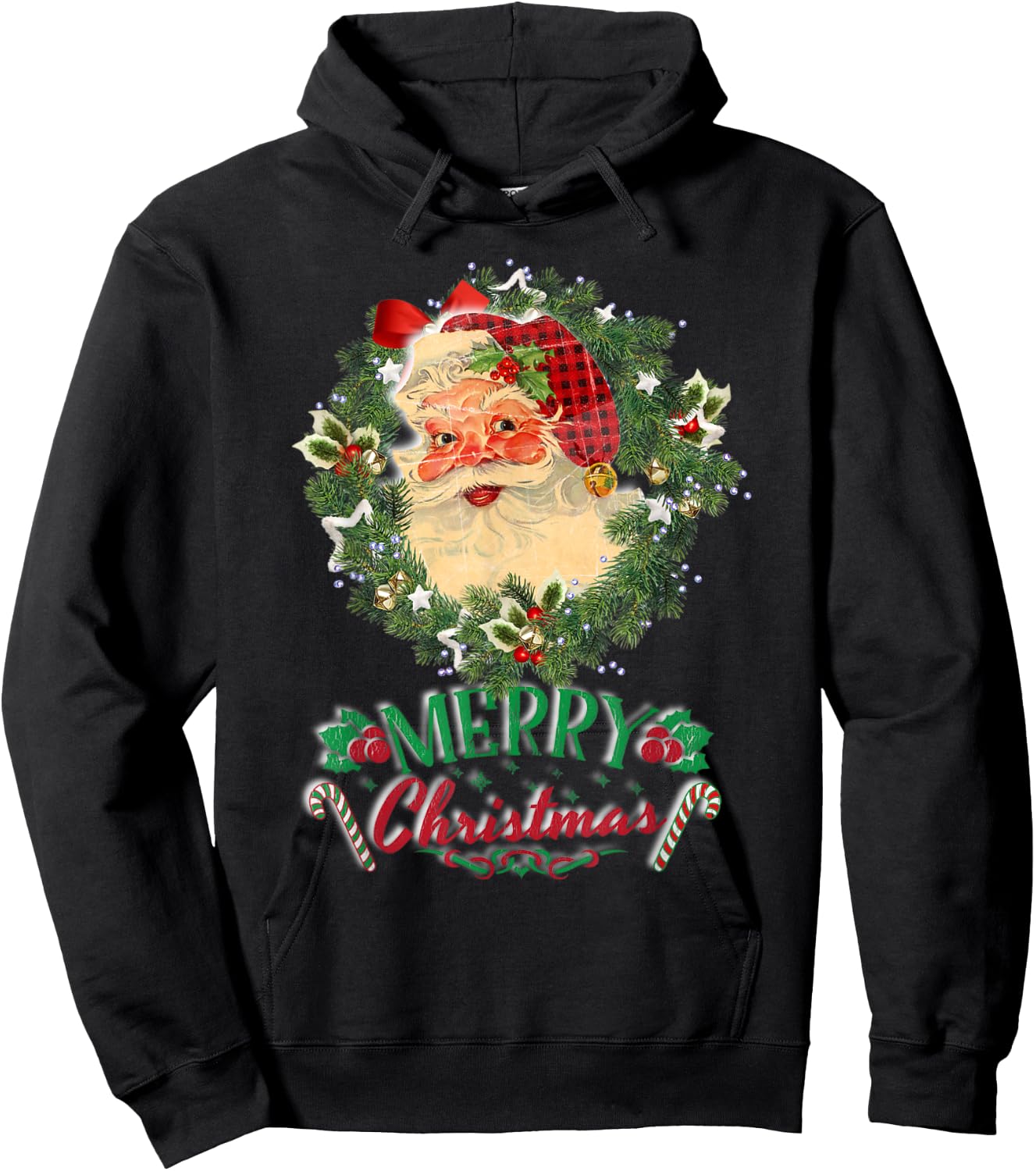 Vintage Santa Claus St Nicholas Old Fashioned Christmas Hoodie - Hoodie | Black