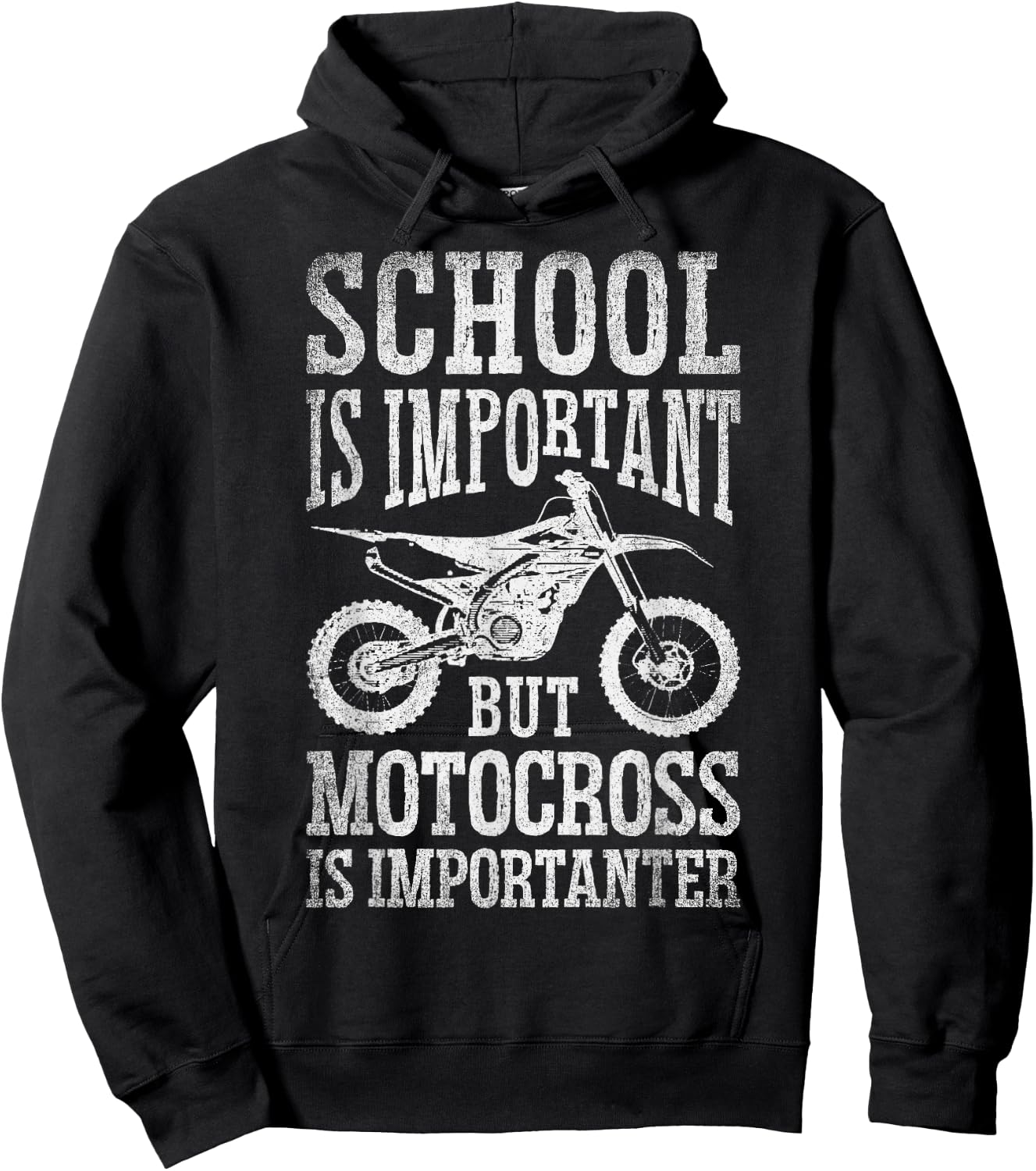 School Is Important But Motorcross Is Importanter Dirt Bike Hoodie - Hoodie | Black