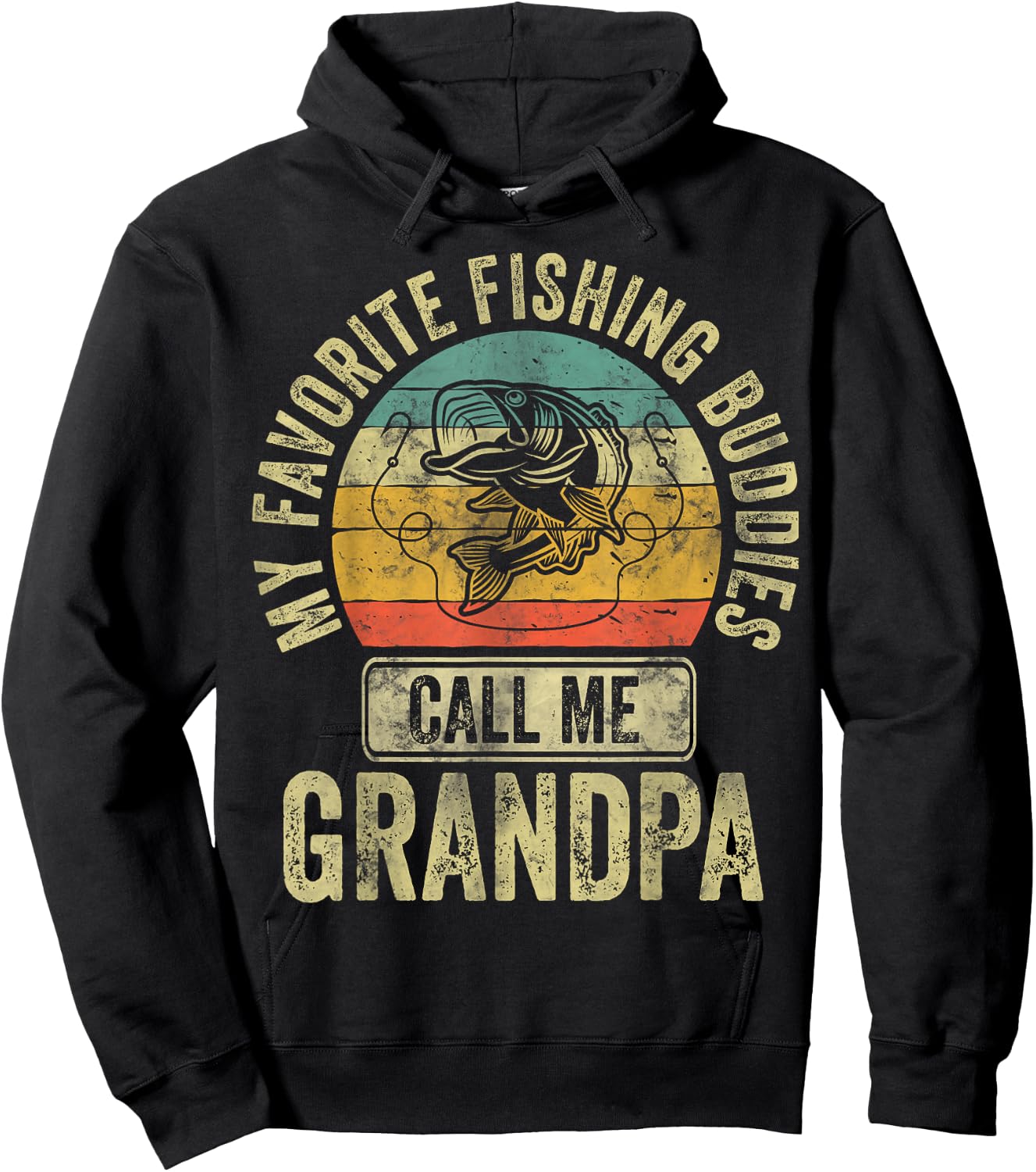 My Favorite Fishing Buddies Call Me Grandpa Shirt Fisherman Hoodie - Hoodie | Black