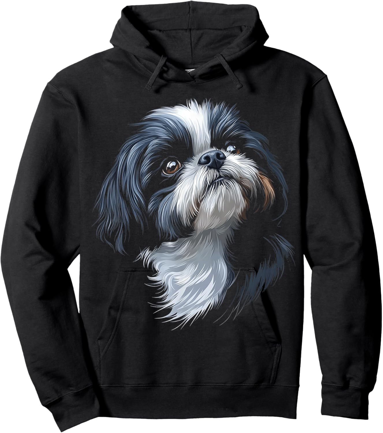 Shih Tzu Dog Motif Pet Art Shih Tzu Women Kids Hoodie - Hoodie | Black