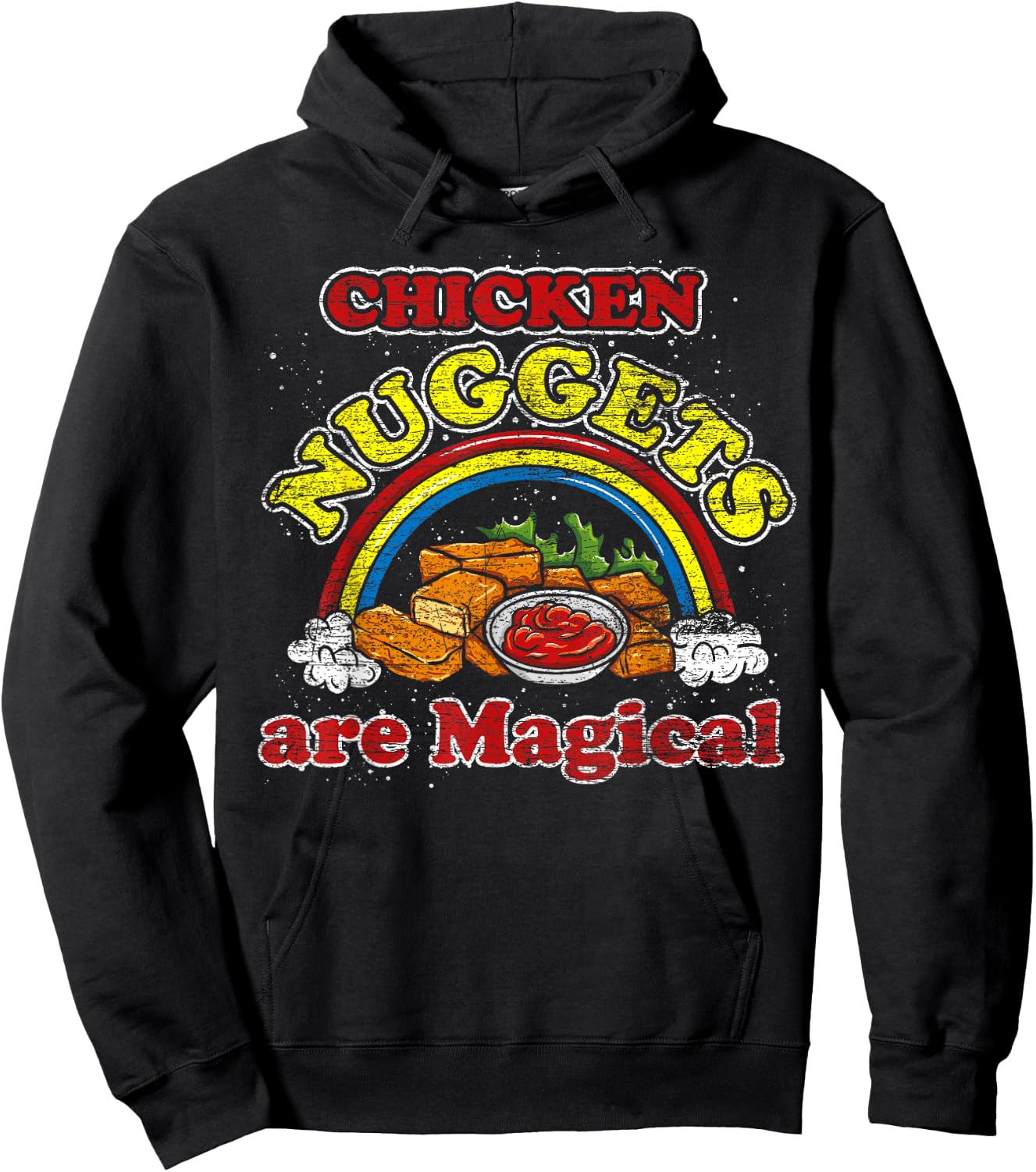Chicken Nuggets Are Magical Rainbow Funny Chicken Nugget Hoodie - Hoodie | Black