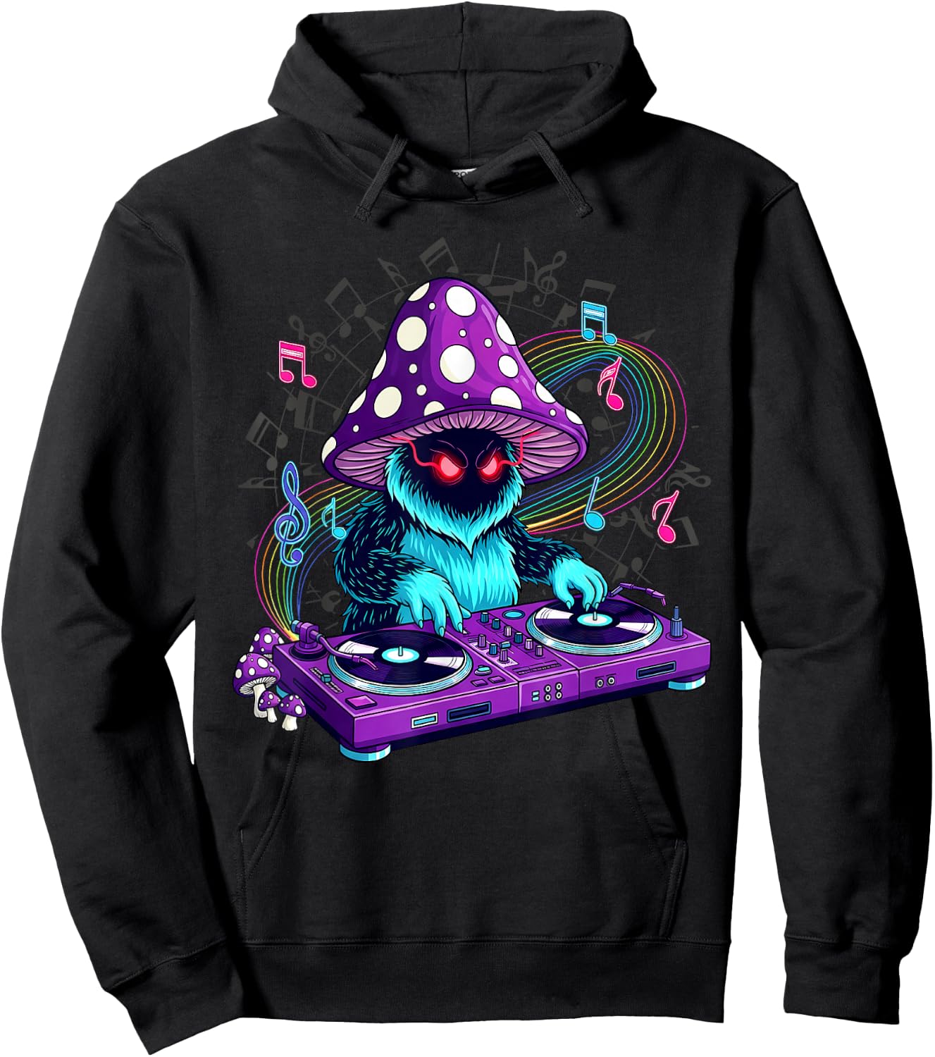EDM Rave Outfits Festival Electronic Music Graphic Trippy DJ Hoodie - Hoodie | Black
