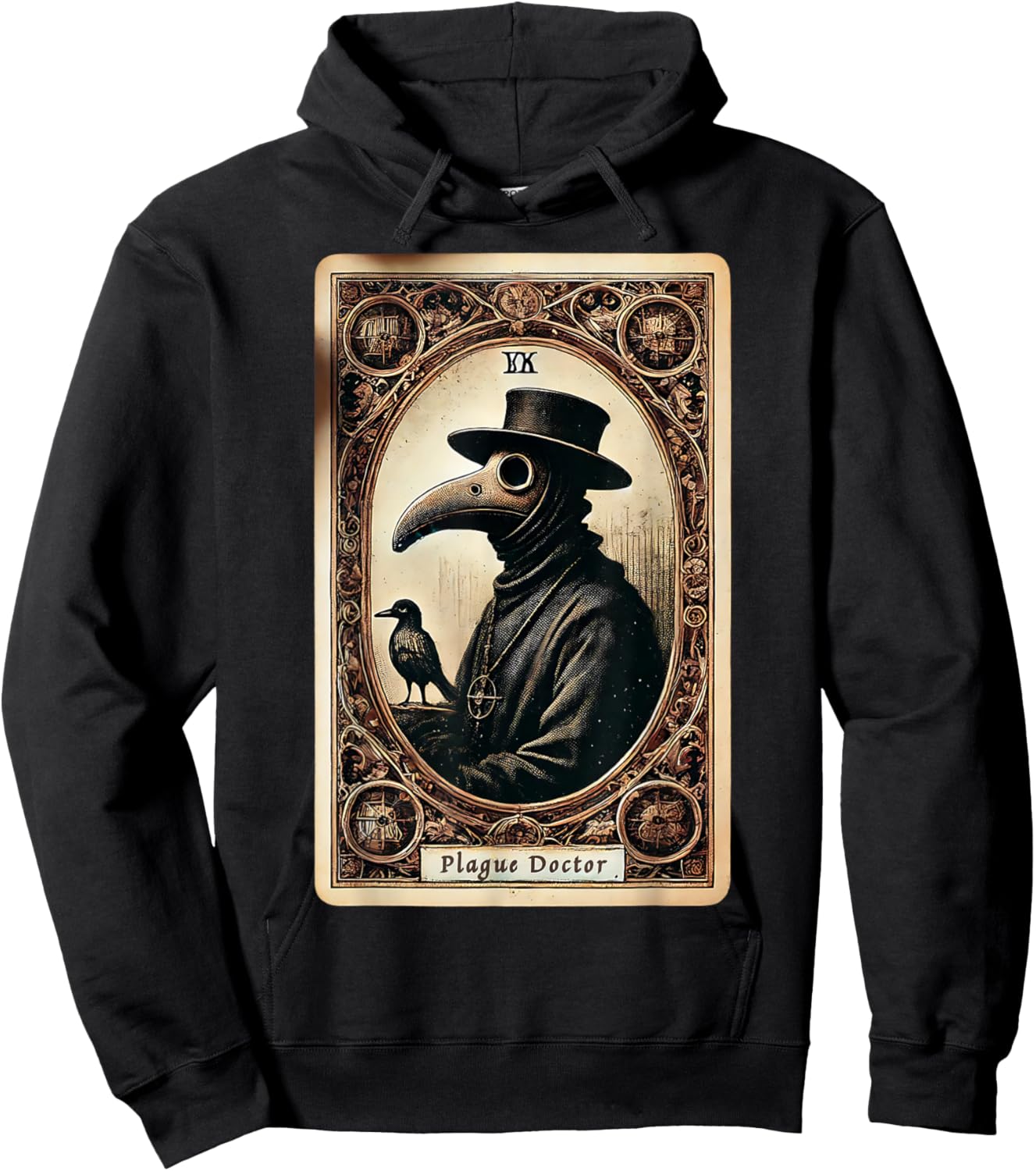 Plague Doctor Tarot Card Shirt Horror Death Occult Satanic Hoodie - Hoodie | Black