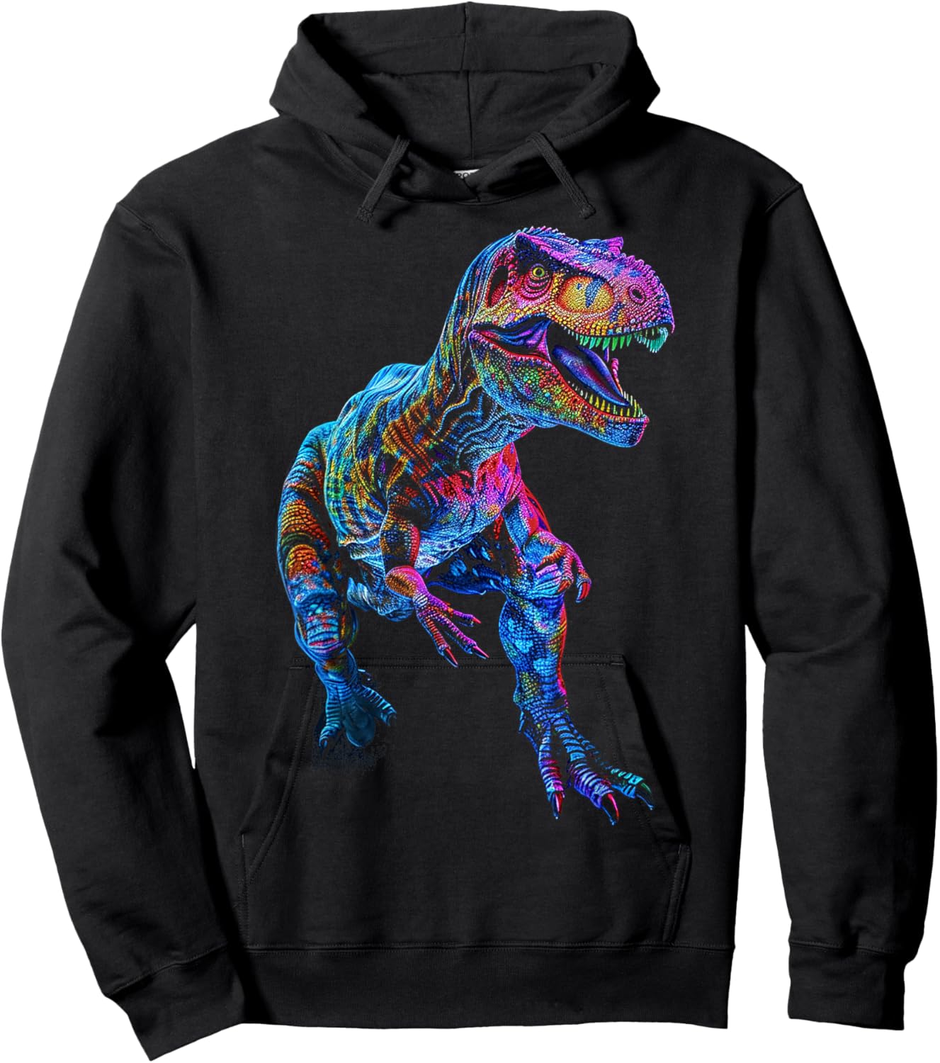 Allosaurus Dinosaur Motif Illustration Allosaurus Hoodie - Hoodie | Black