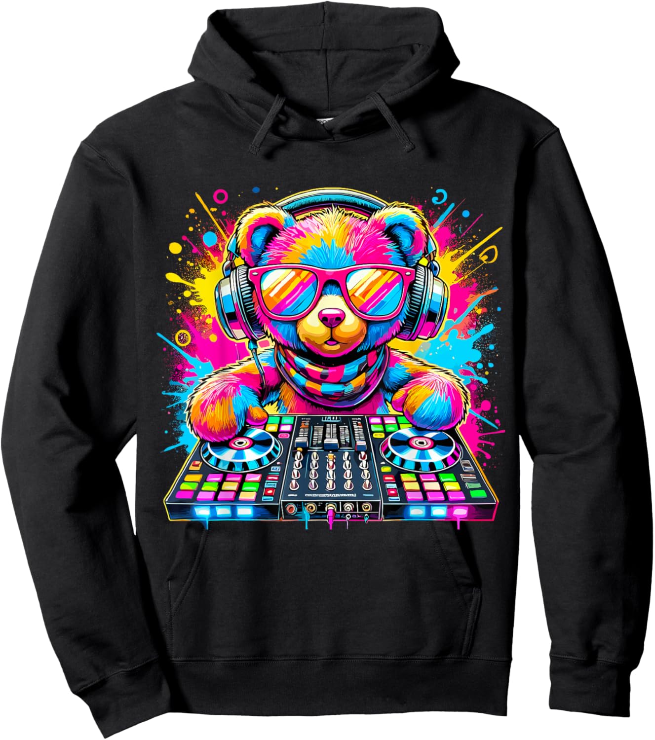 DJ Teddy Bear Disco Hip Hop Hoodie - Hoodie | Black