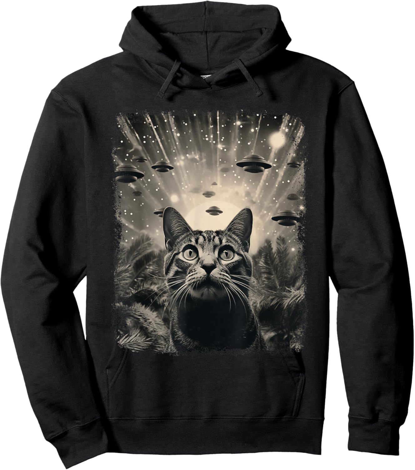 Alien UFO Selfie Katze Hoodie - Hoodie | Black