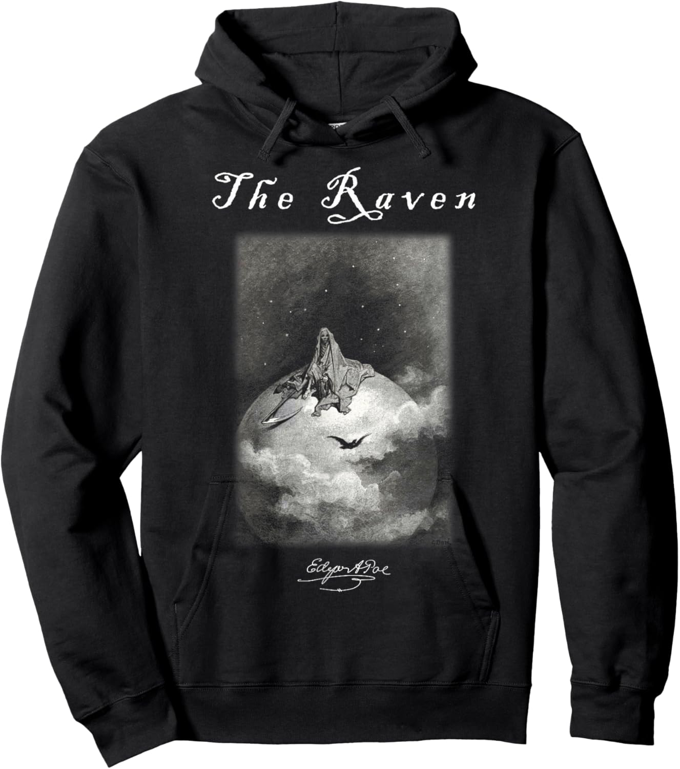 Gustave Dore The Raven 09 Edgar Allan Poe Art Metal Poem Hoodie - Hoodie | Black
