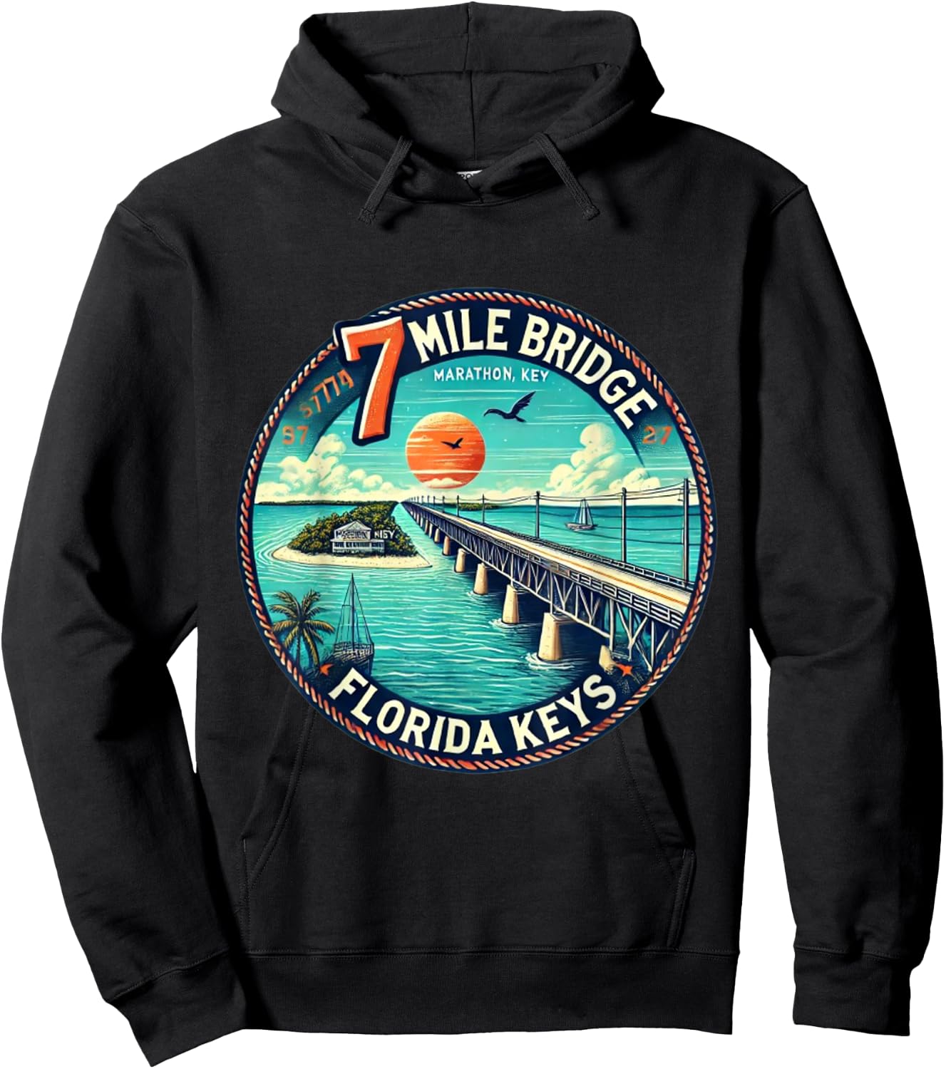 Florida Keys 7 Mile Bridge Marathon Hoodie - Hoodie | Black