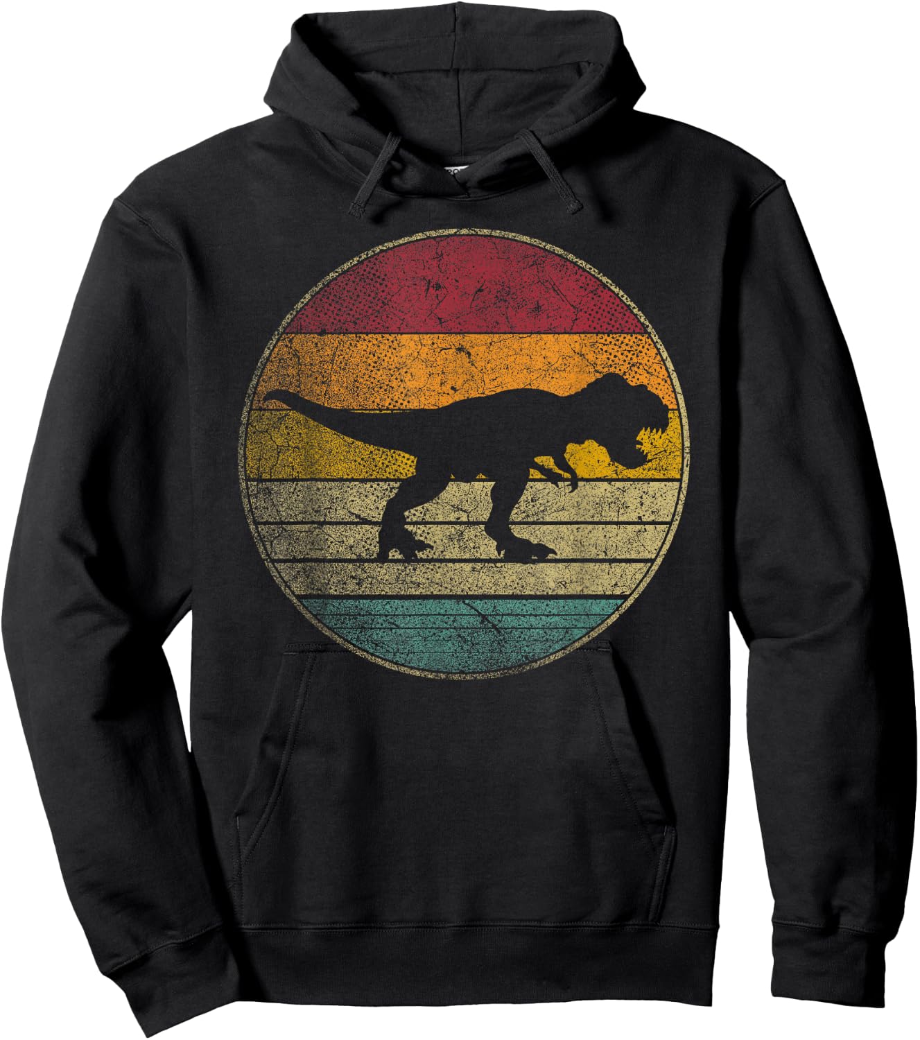 Tyrannosaurus T Rex Dinosaur Vintage Distressed Retro Style Hoodie - Hoodie | Black