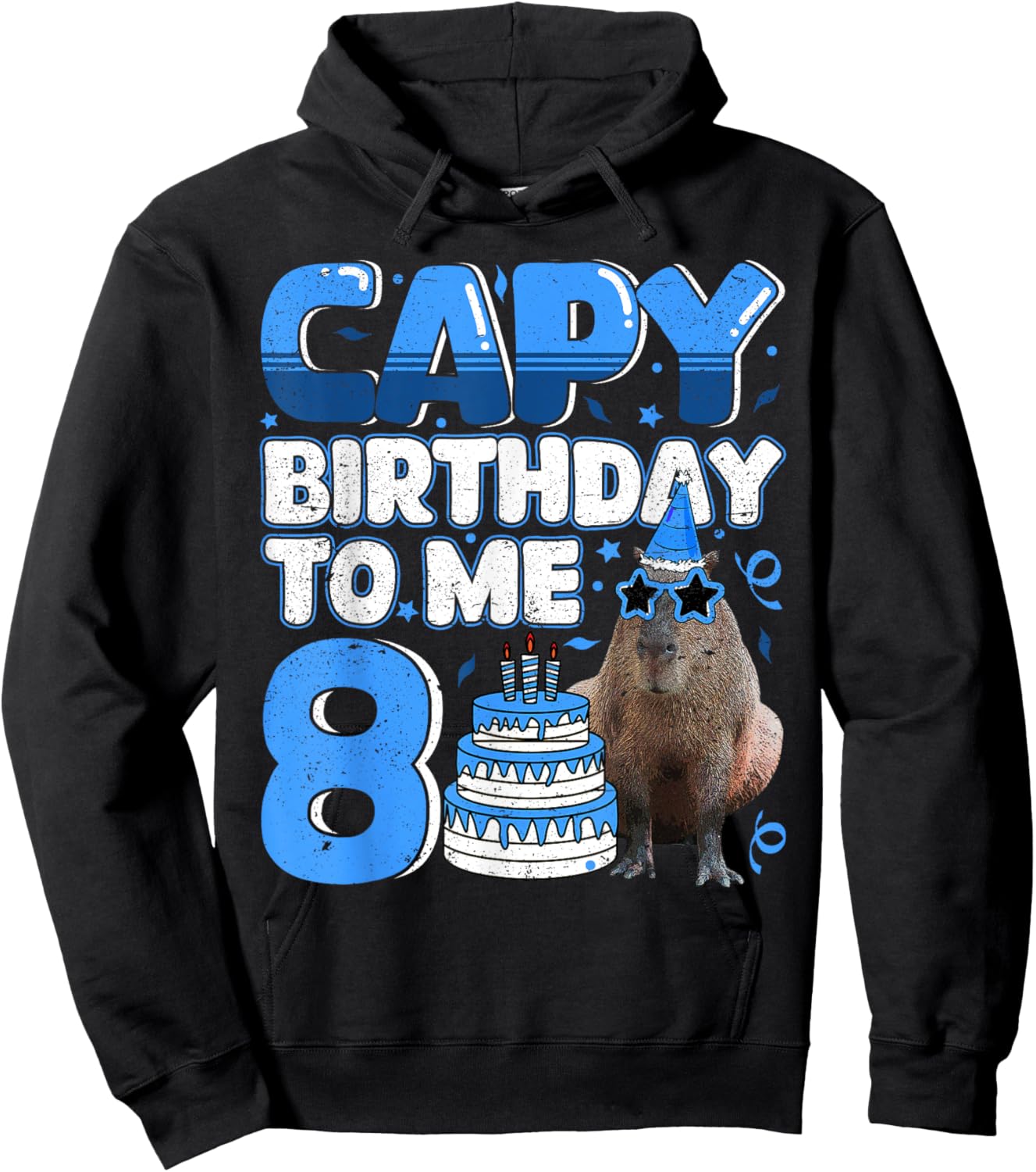 8 Years Capy Birthday to me Capybara 8th Birthday Hoodie - Hoodie | Black