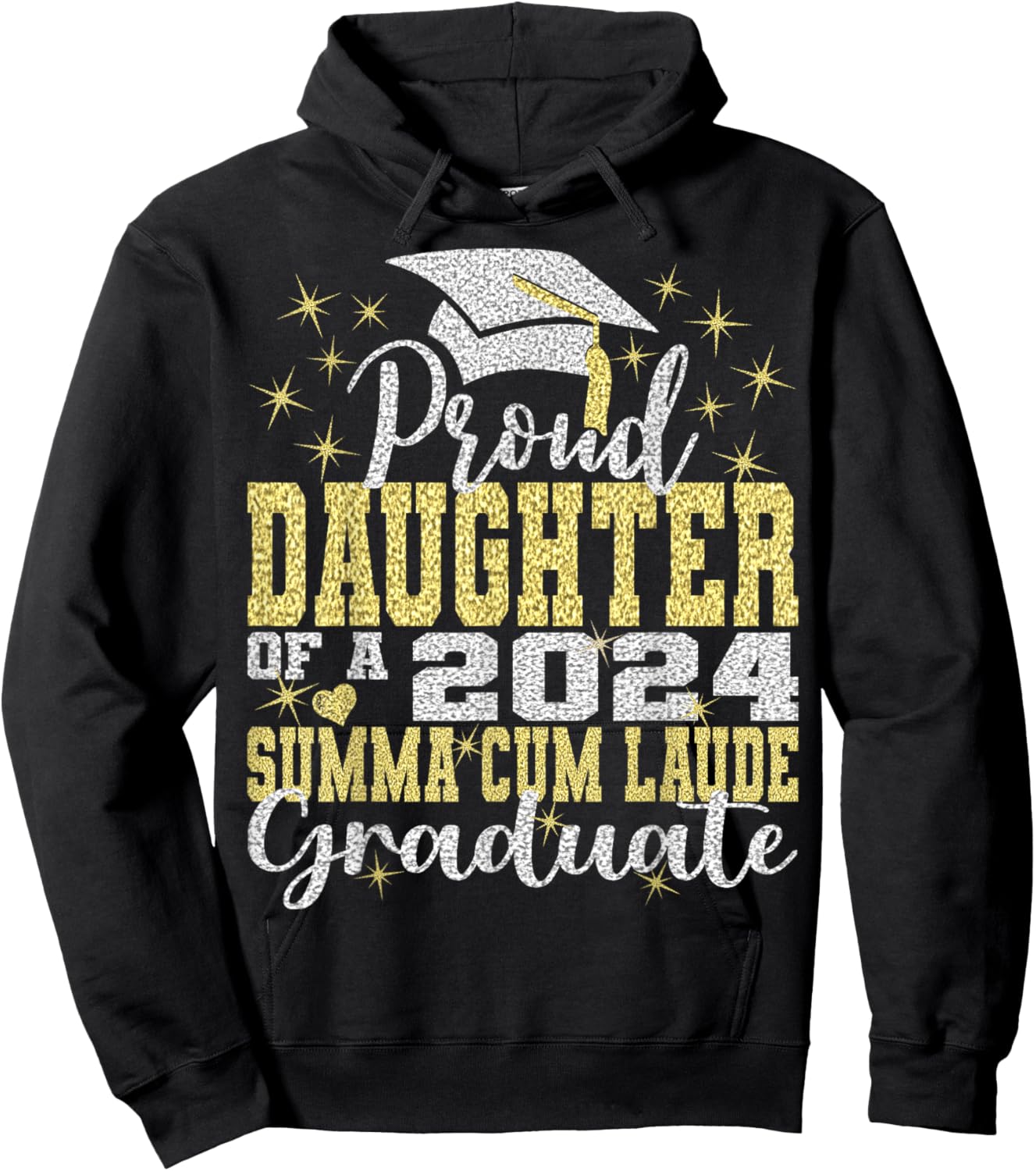 Proud Daughter 2024 Summa Cum Laude Graduate Class 2024 Grad Hoodie - Hoodie | Black