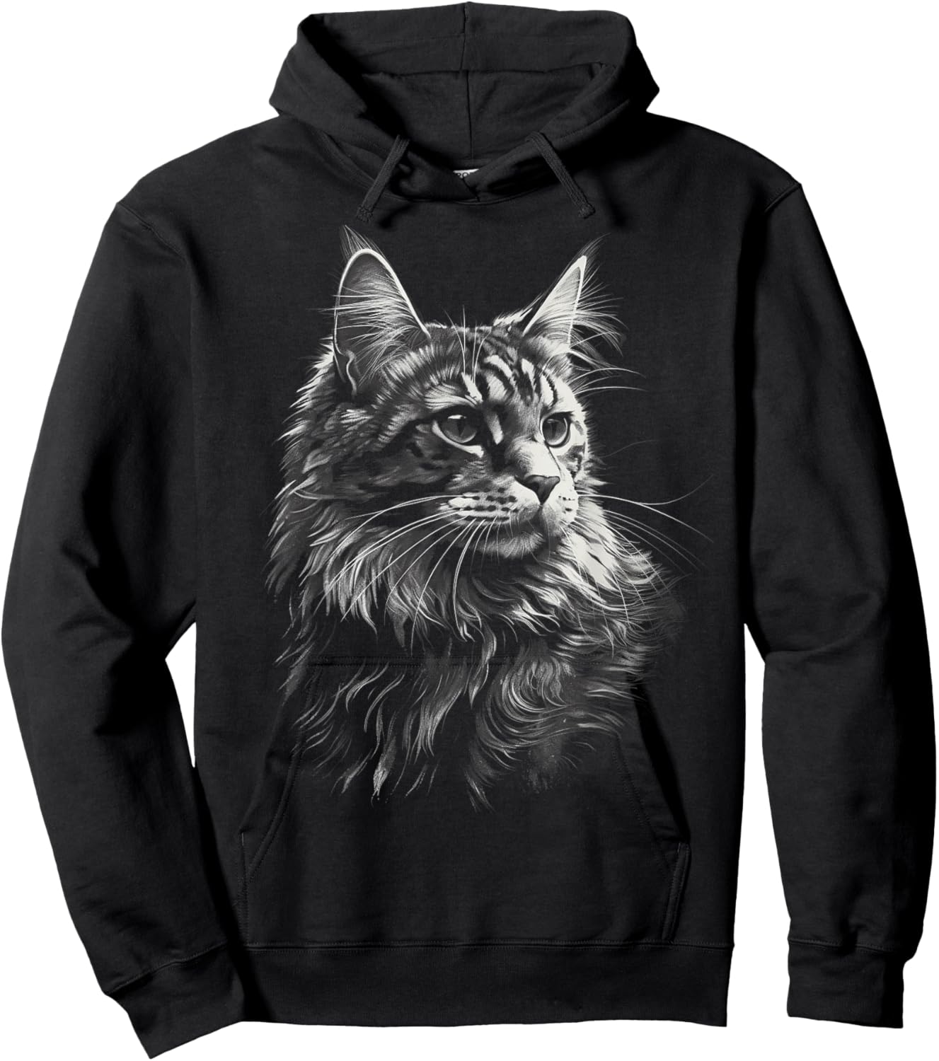 Maine Coon Cat Eyes Kitty Kitten Cat Artwork Cat Face Hoodie - Hoodie | Black