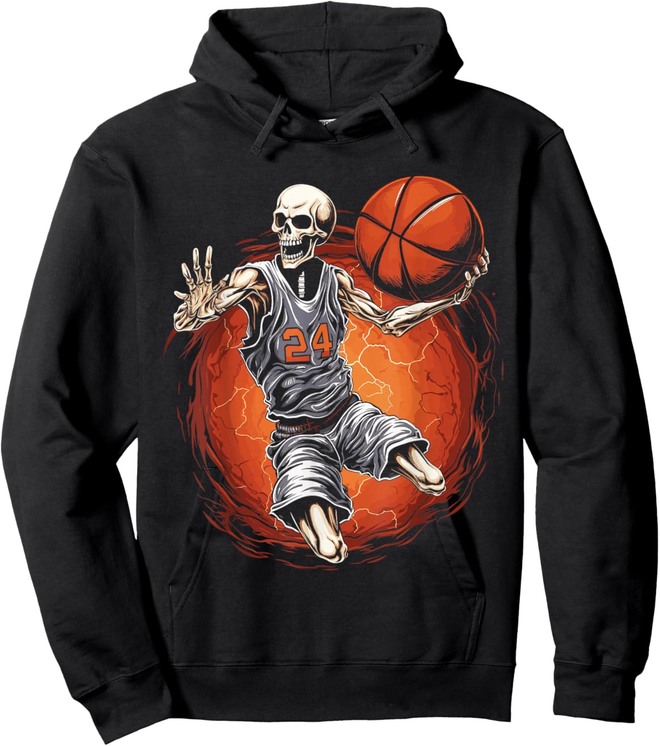 Spooky Basketball Player Skeleton Halloween Men, Women, Kids Hoodie - Hoodie | Black