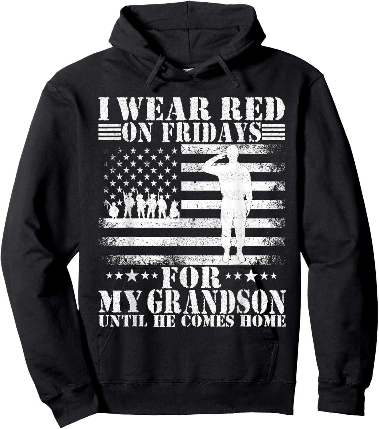 I wear Red on Fridays For my Grandson Until he Comes home Hoodie - Hoodie | Black