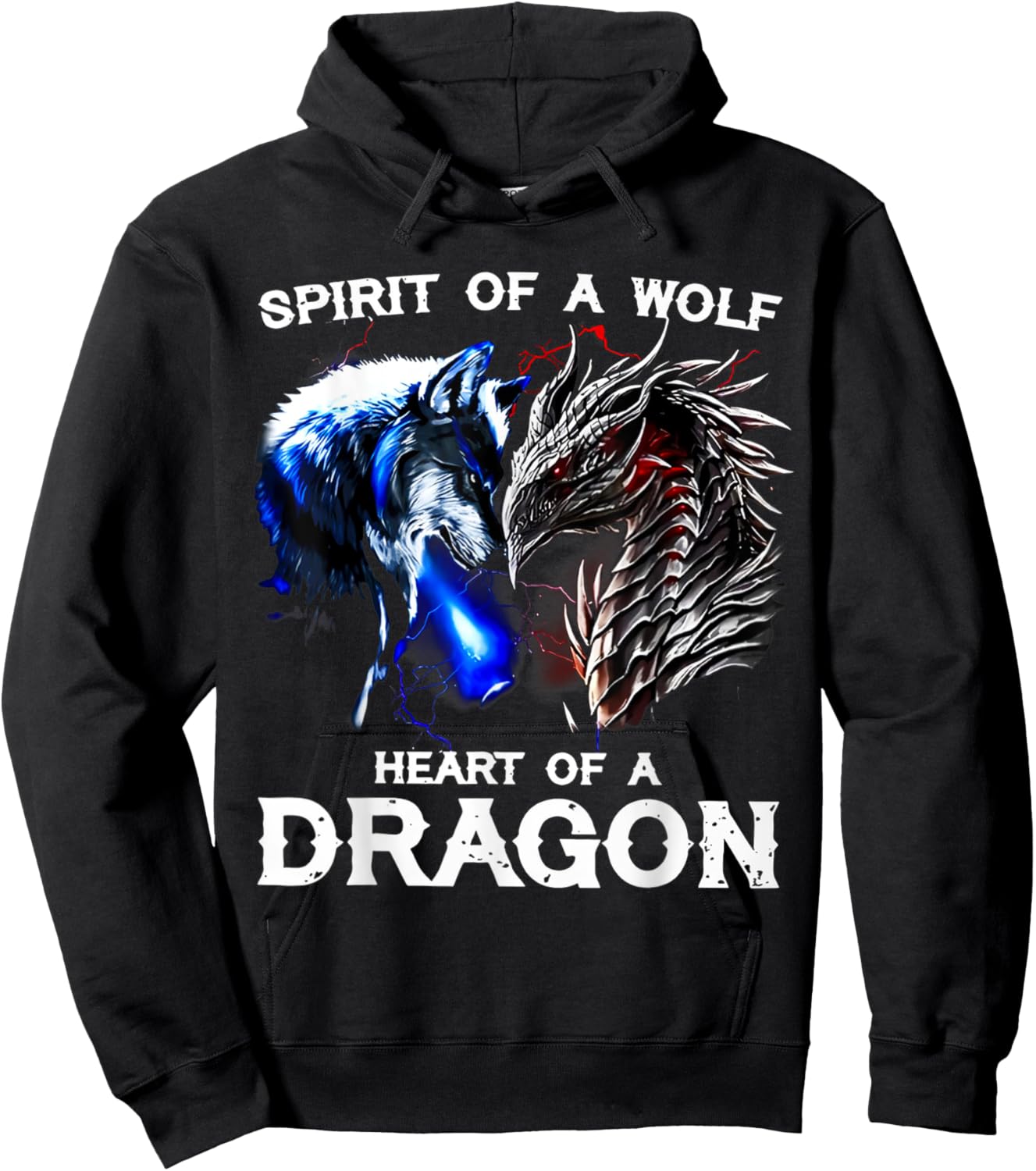 The Soul of a Wolf The Heart of a Dragon Hoodie - Hoodie | Black
