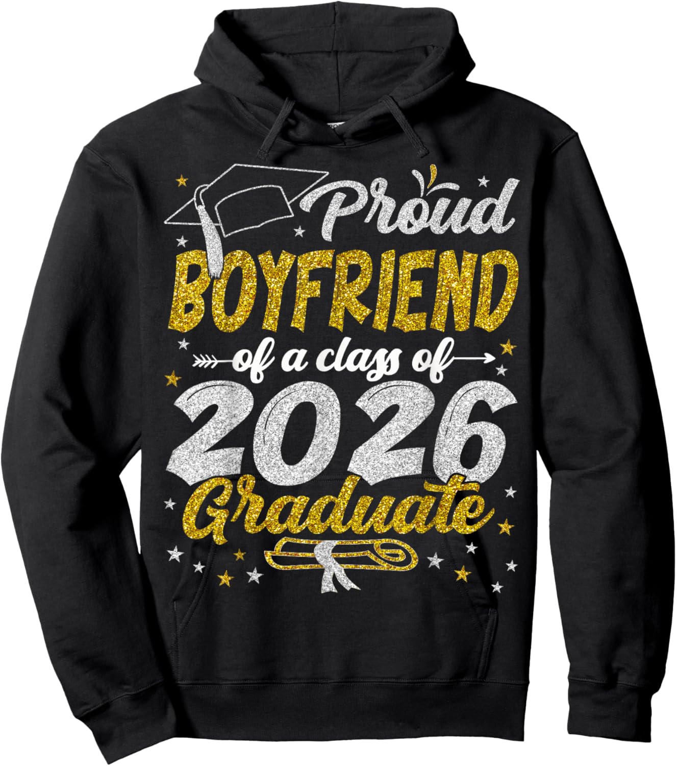 Proud Boyfriend of a Class of 2026 Graduate Graduation 2026 Hoodie - Hoodie | Black