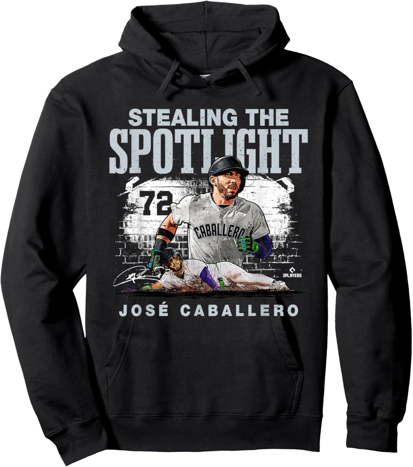 Stealing The Spotlight José Caballero New York MLBPA Hoodie - Hoodie | Black