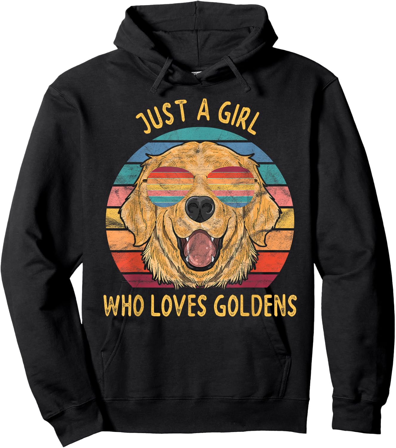 Girl Loves Golden Retrievers Dog Gifts Hoodie - Hoodie | Black