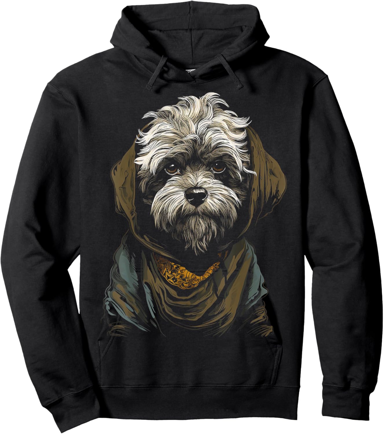 Shih Tzu Motif Pet Artwork Dog Shih Tzu Women Kids Hoodie - Hoodie | Black