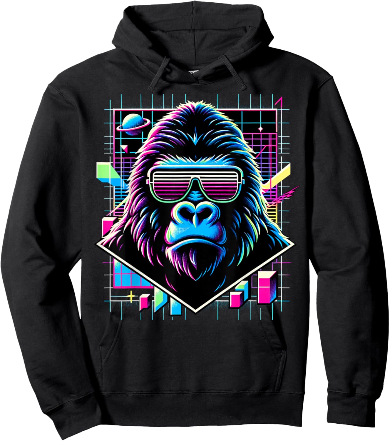 and Kids Vintage Retro Gorilla Lover Hoodie - Hoodie | Black