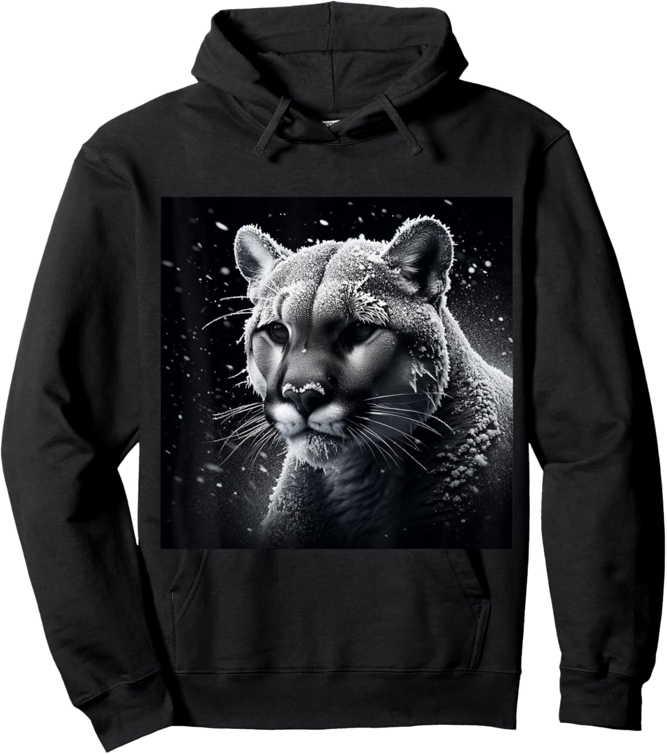 Wildlife Art Cougar Puma Shirt - Mountain Lion Portrait Hoodie - Hoodie | Black
