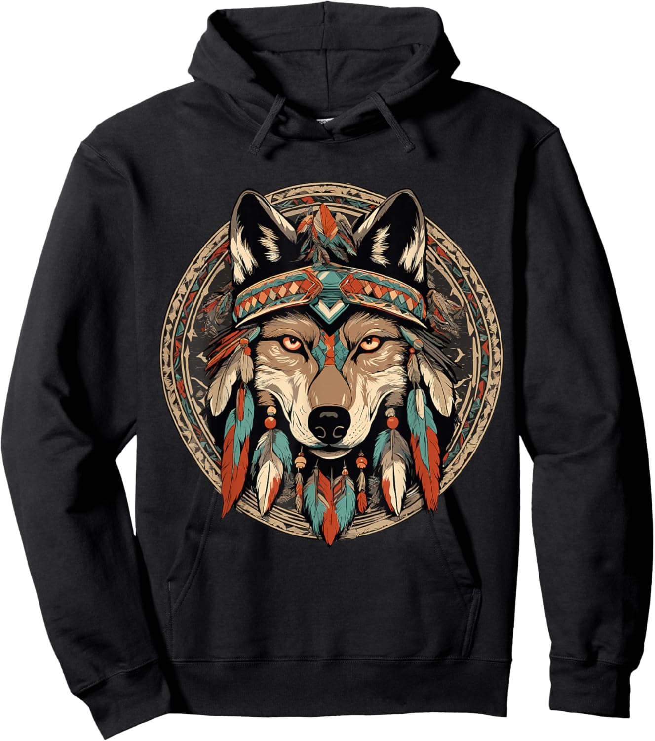 Native American Wolf Totem Hoodie - Hoodie | Black