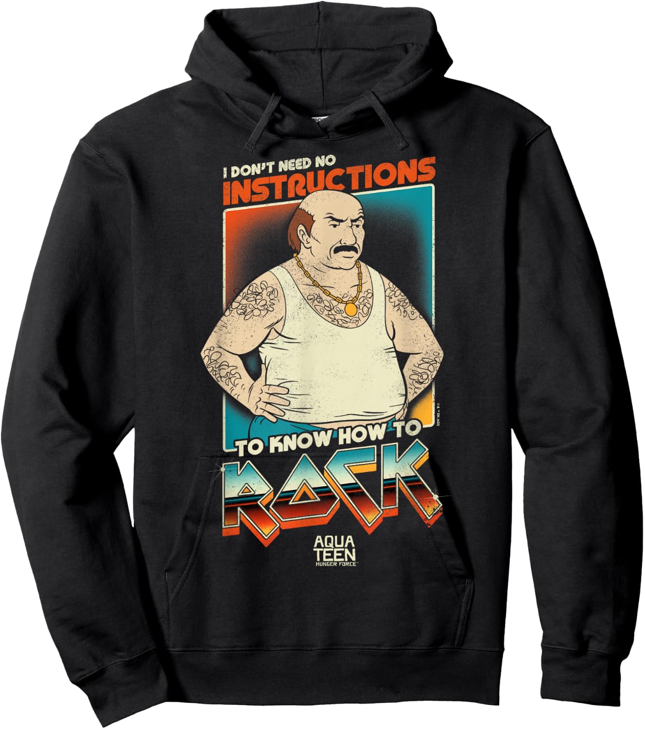 Aqua Teen Hunger Force Carl Don't Need Instructions to Rock Small Hoodie - Hoodie | Black