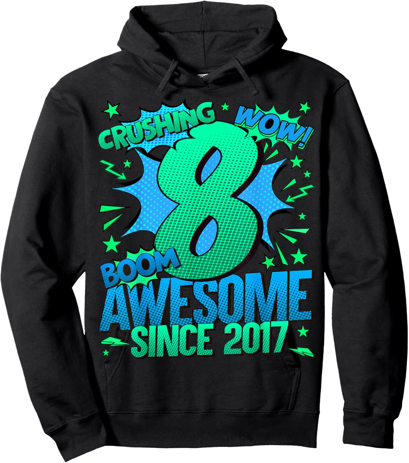 8 Year Old Gifts For Boys 8th Birthday Boy 8 Year Old Boy Hoodie - Hoodie | Black
