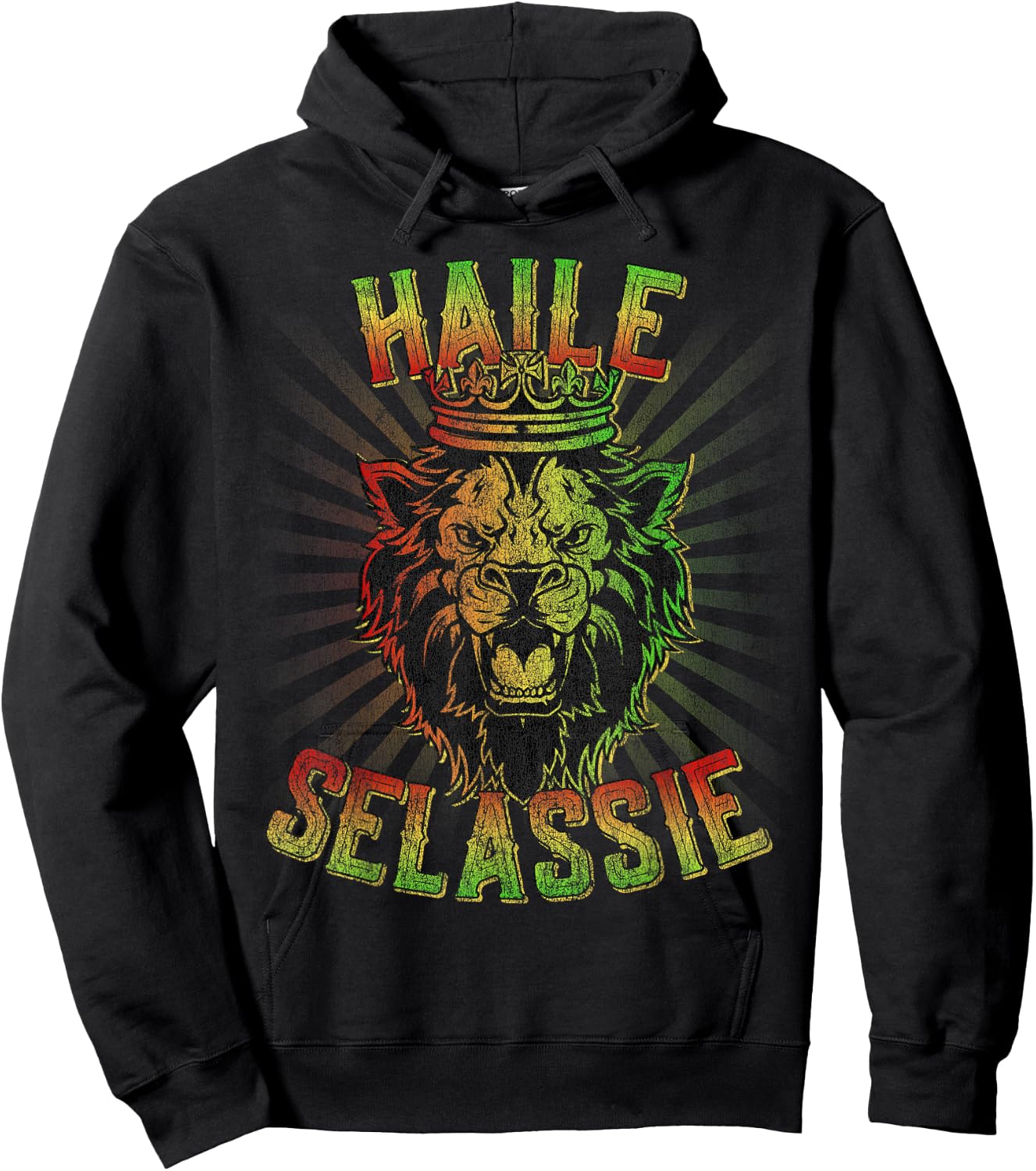 Haile Selassie Jah Lion of Judah Hoodie - Hoodie | Black