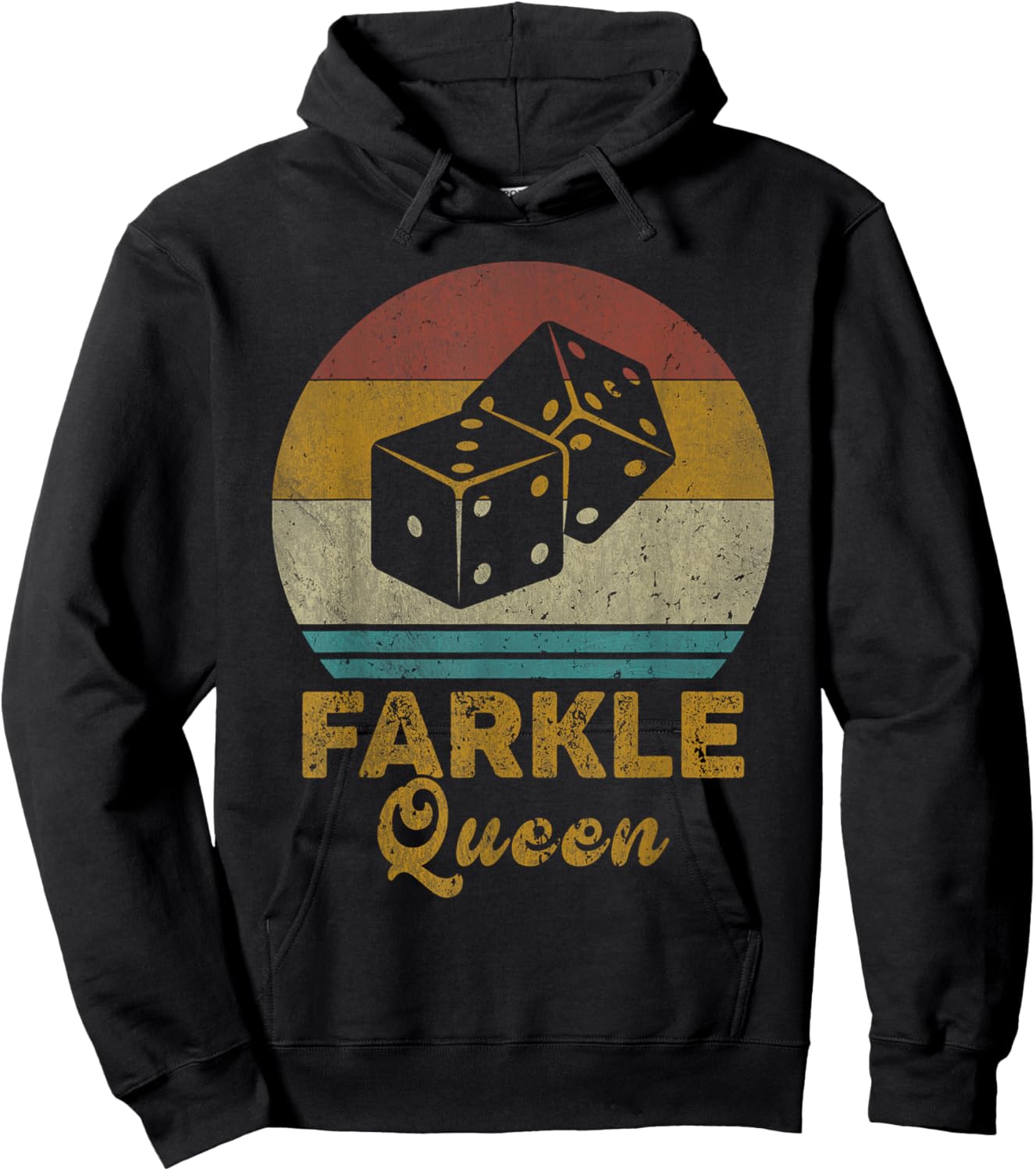 Farkle Queen Vintage Farkle Dice Game Hoodie - Hoodie | Black