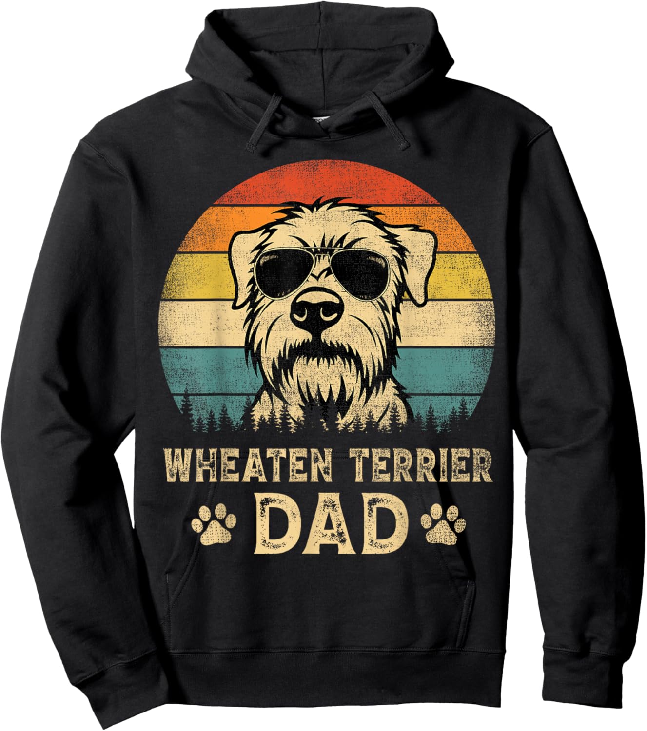 Vintage Wheaten Terrier Dad Dog Lovers Father's Day Hoodie - Hoodie | Black