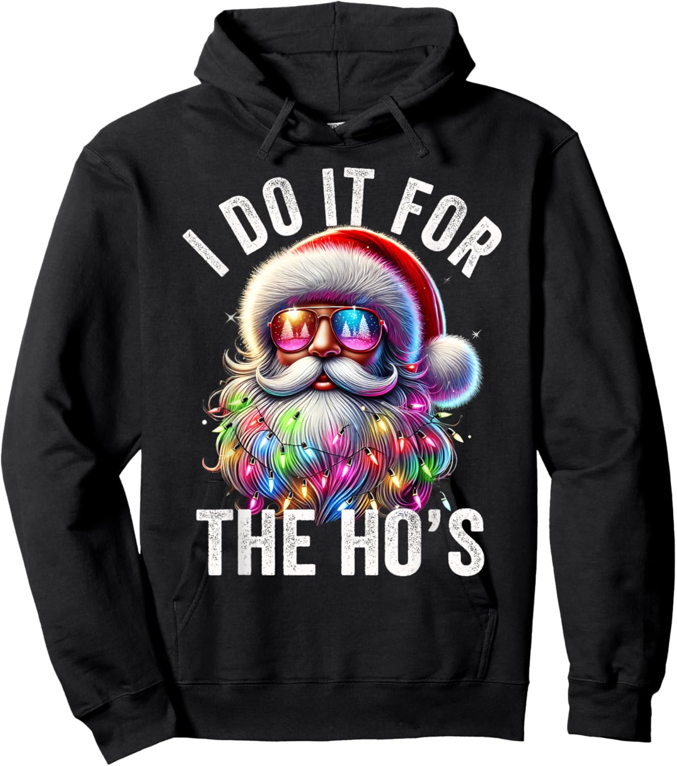Funny Christmas Santa Claus I Do It For The Hos Cute Xmas Hoodie - Hoodie | Black