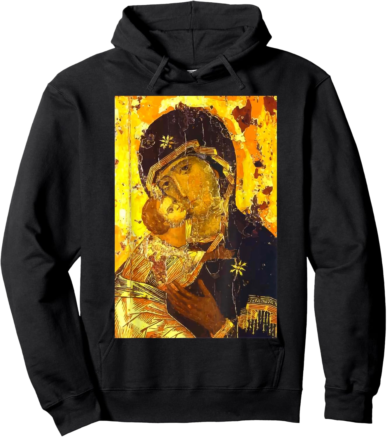 Theotokos Icon Mother of God Our Lady of Vladamir Icon Hoodie - Hoodie | Black