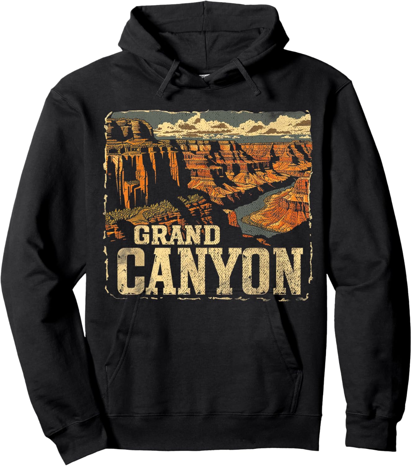 Grand Canyon - US National Park Vintage Men Women Kids Retro Hoodie - Hoodie | Black