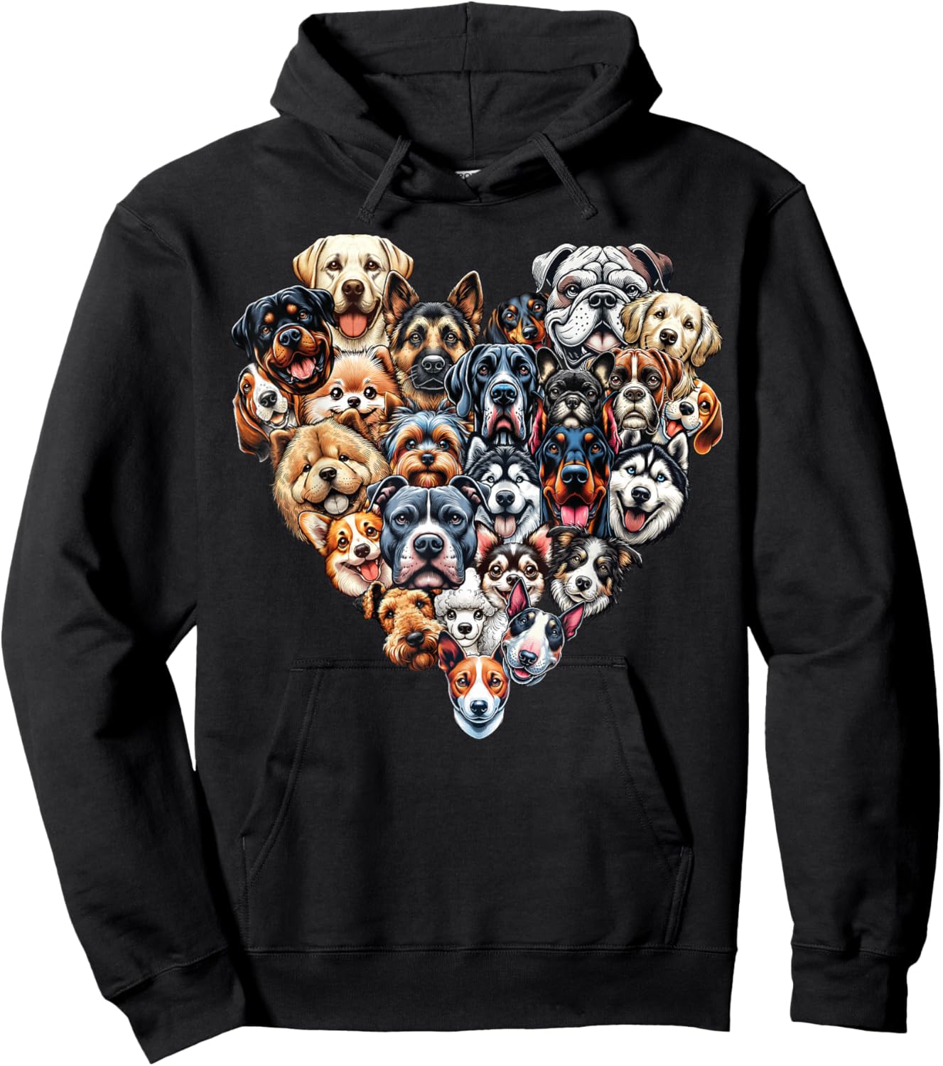 Types Of Dogs Breeds Chart Educational Canine Enthusiast Hoodie - Hoodie | Black