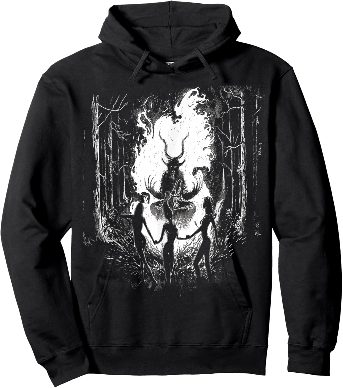 Witches Dancing With Baphomet Occult Witch Gothic Sabbath Hoodie - Hoodie | Black