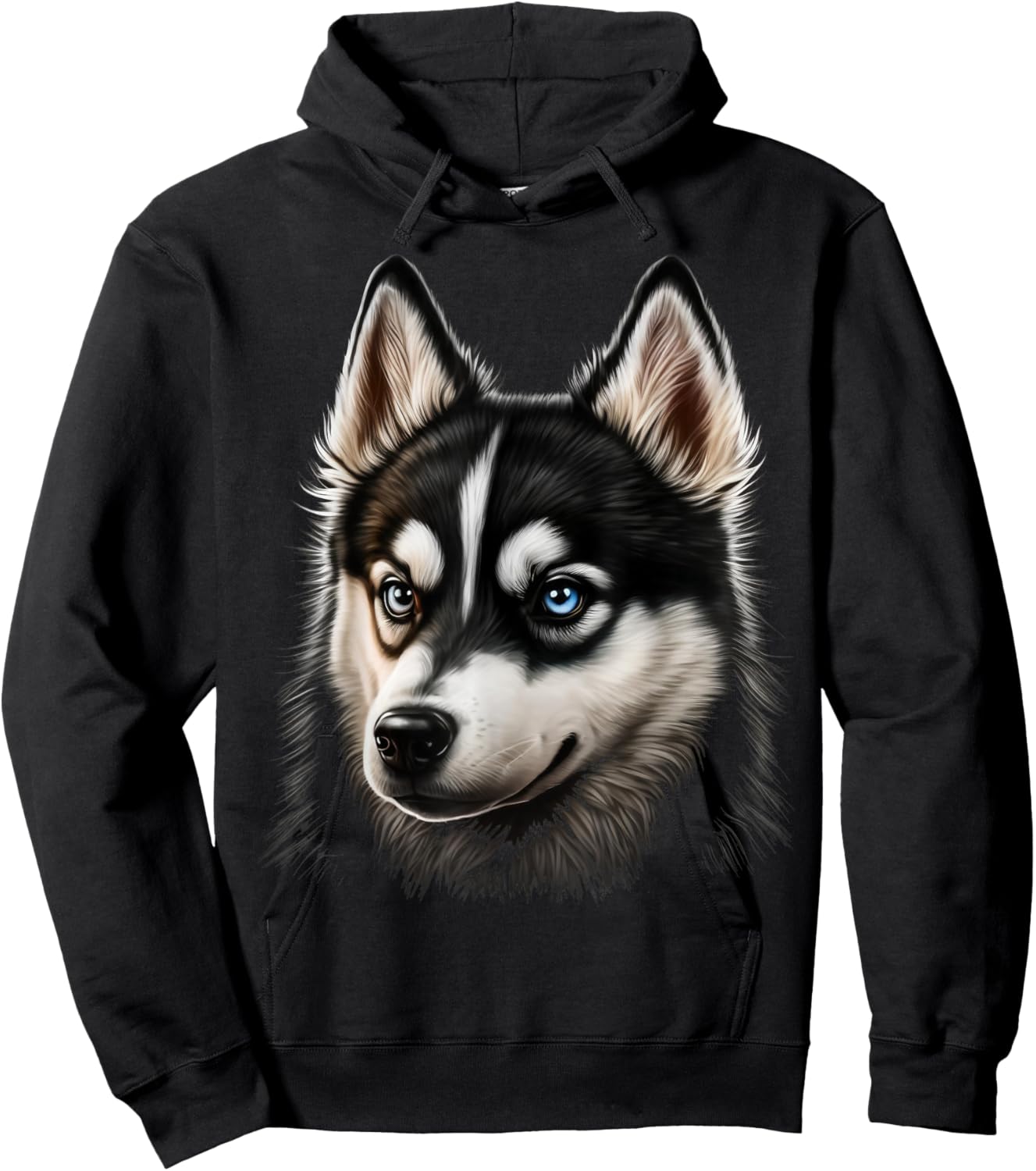Cute Siberian Husky Dog on Siberian Husky Lover Women Kids Hoodie - Hoodie | Black