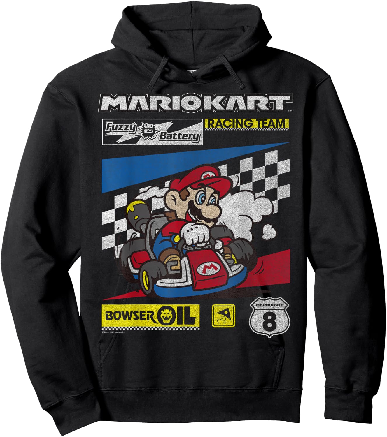 Mario Kart Racing Team Drifting Bold Poster Hoodie - Hoodie | Black