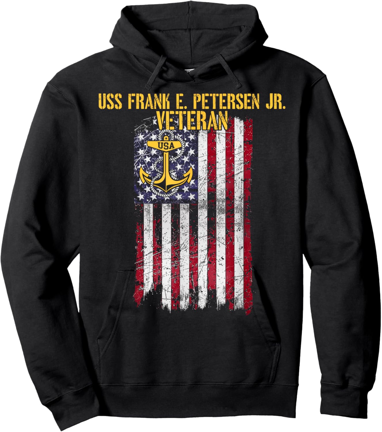 USS Frank E. Petersen Jr. DDG-121 Destroyer Veteran Hoodie - Hoodie | Black