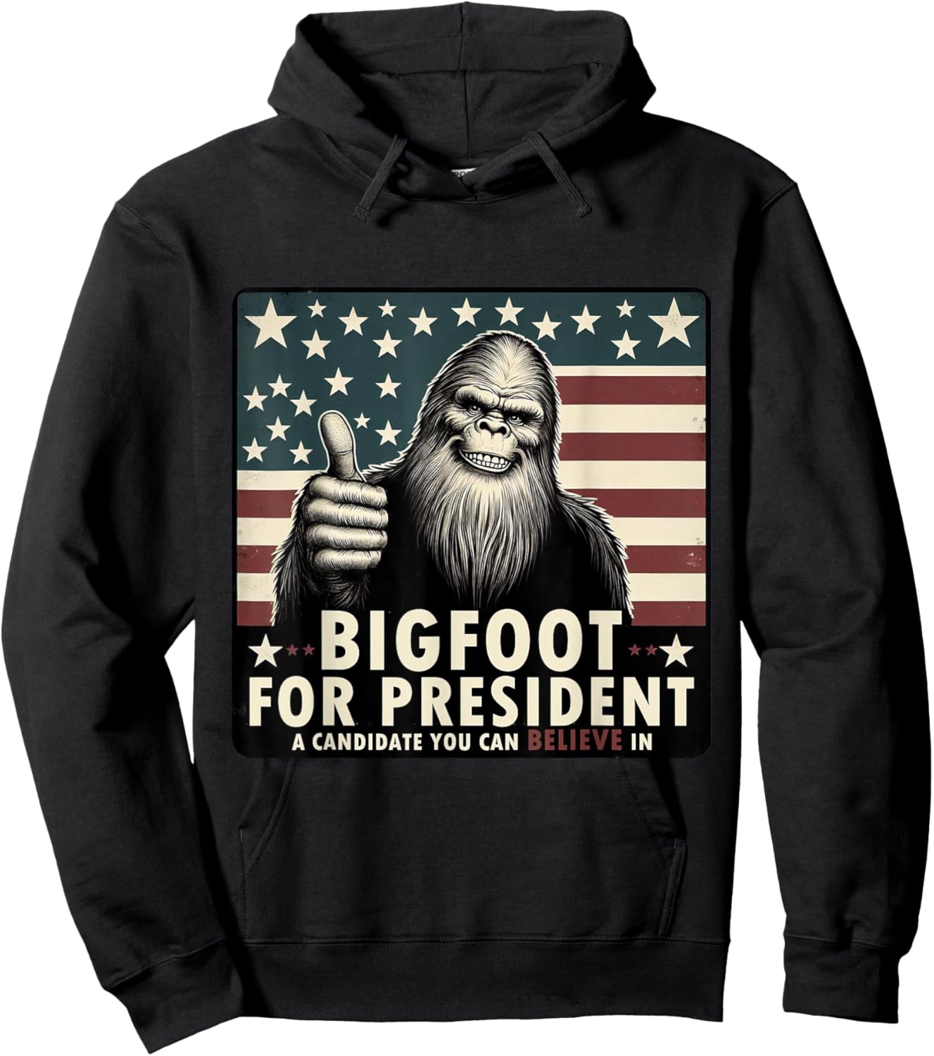 Vote Bigfoot for President 2024 Election Hoodie - Hoodie | Black