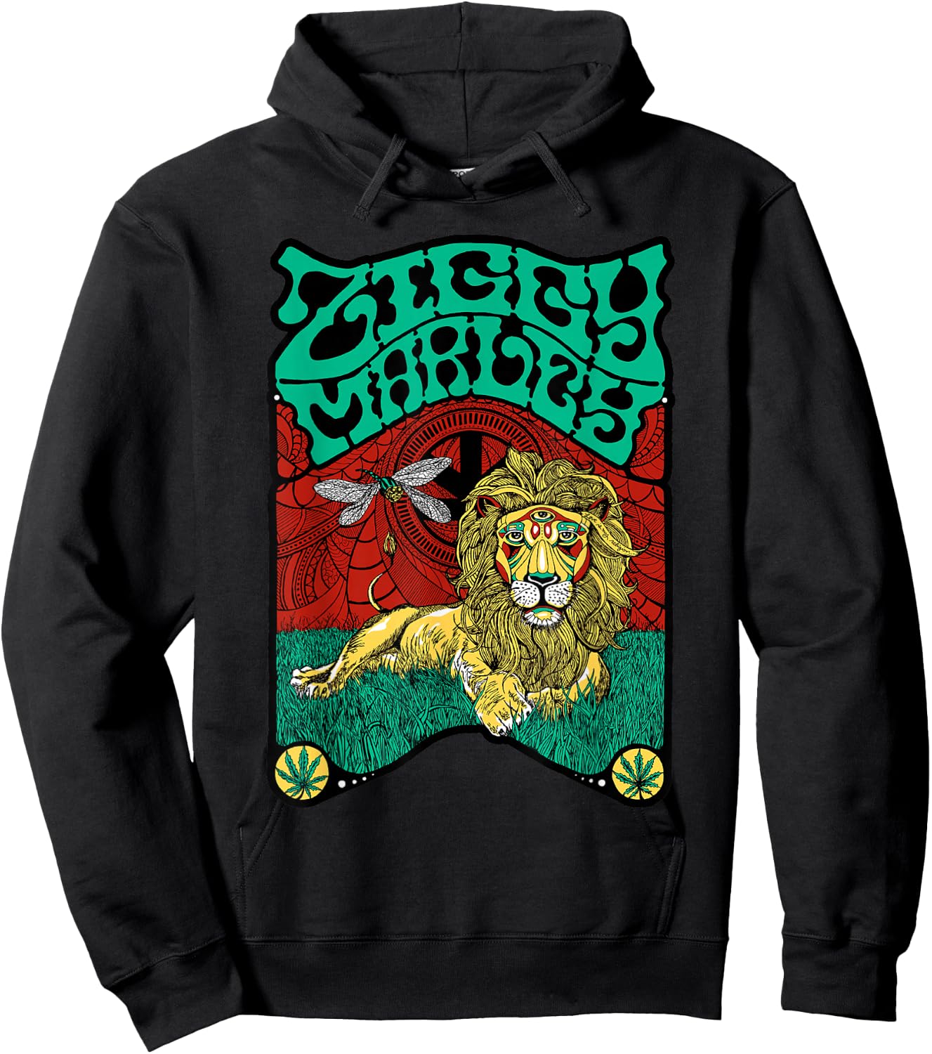 Ziggy Marley - Official Merchandise - Fly Rasta Lion Hoodie - Hoodie | Black