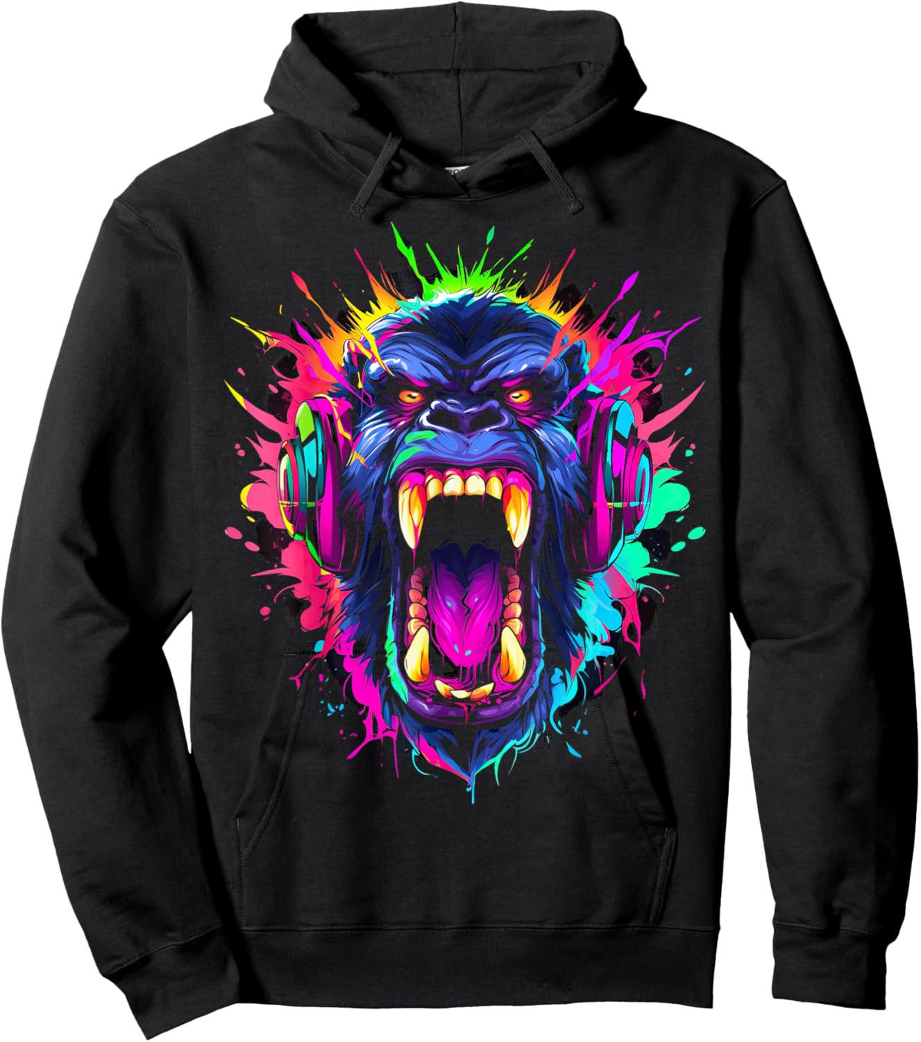 Gorilla shouting meme monkey gamer gorillas Hoodie - Hoodie | Black