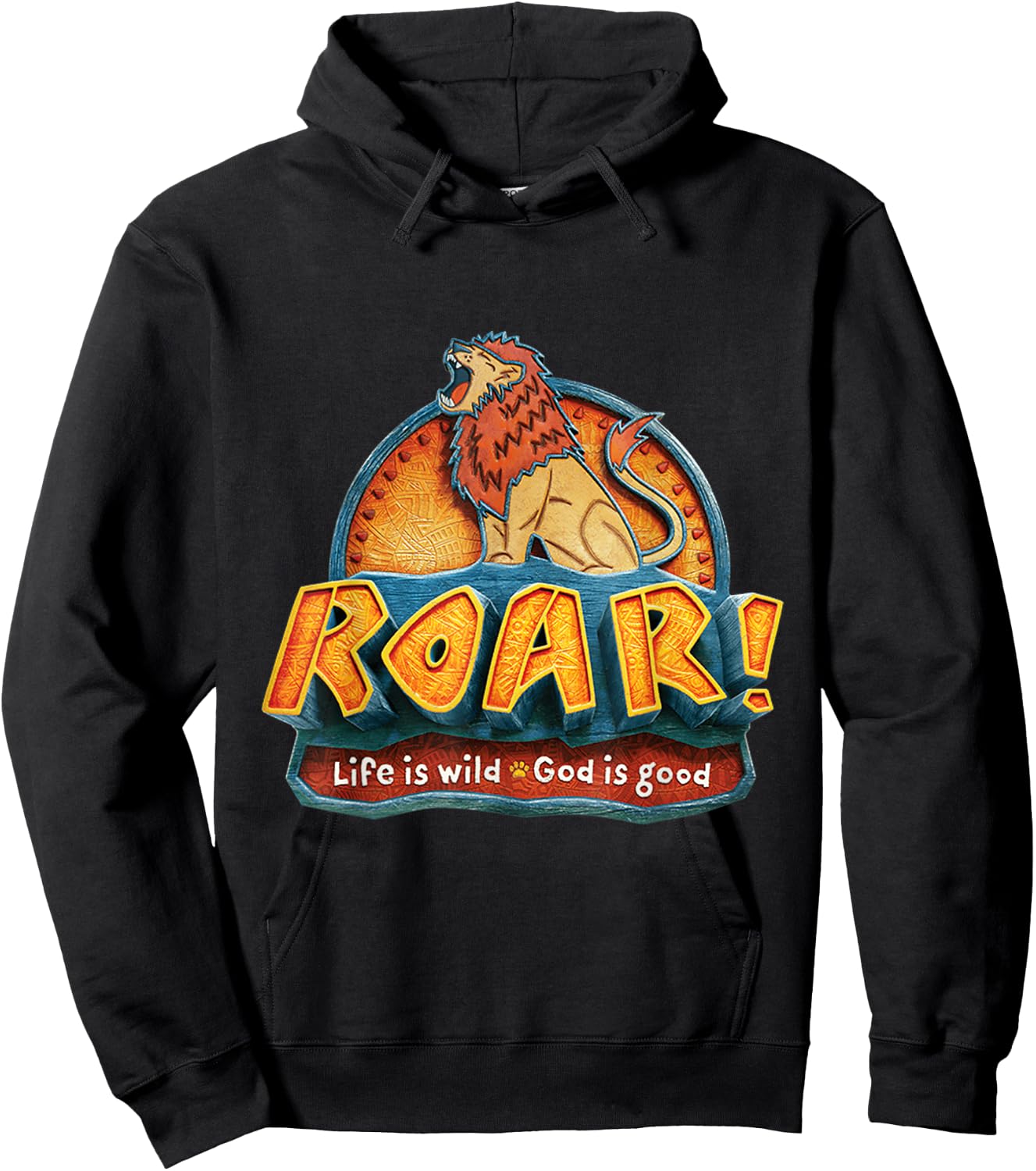 Lion Roar Shirt Life Is Wild God Is Good Animals Roar Shirt Hoodie - Hoodie | Black